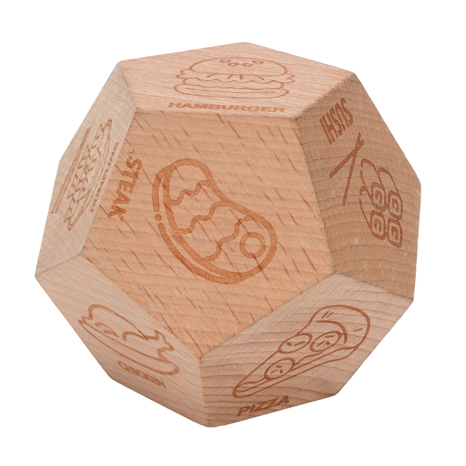 Food Decision Dice 12 Sided Wooden Portable Dinner Choosing Dice for Family view 9
