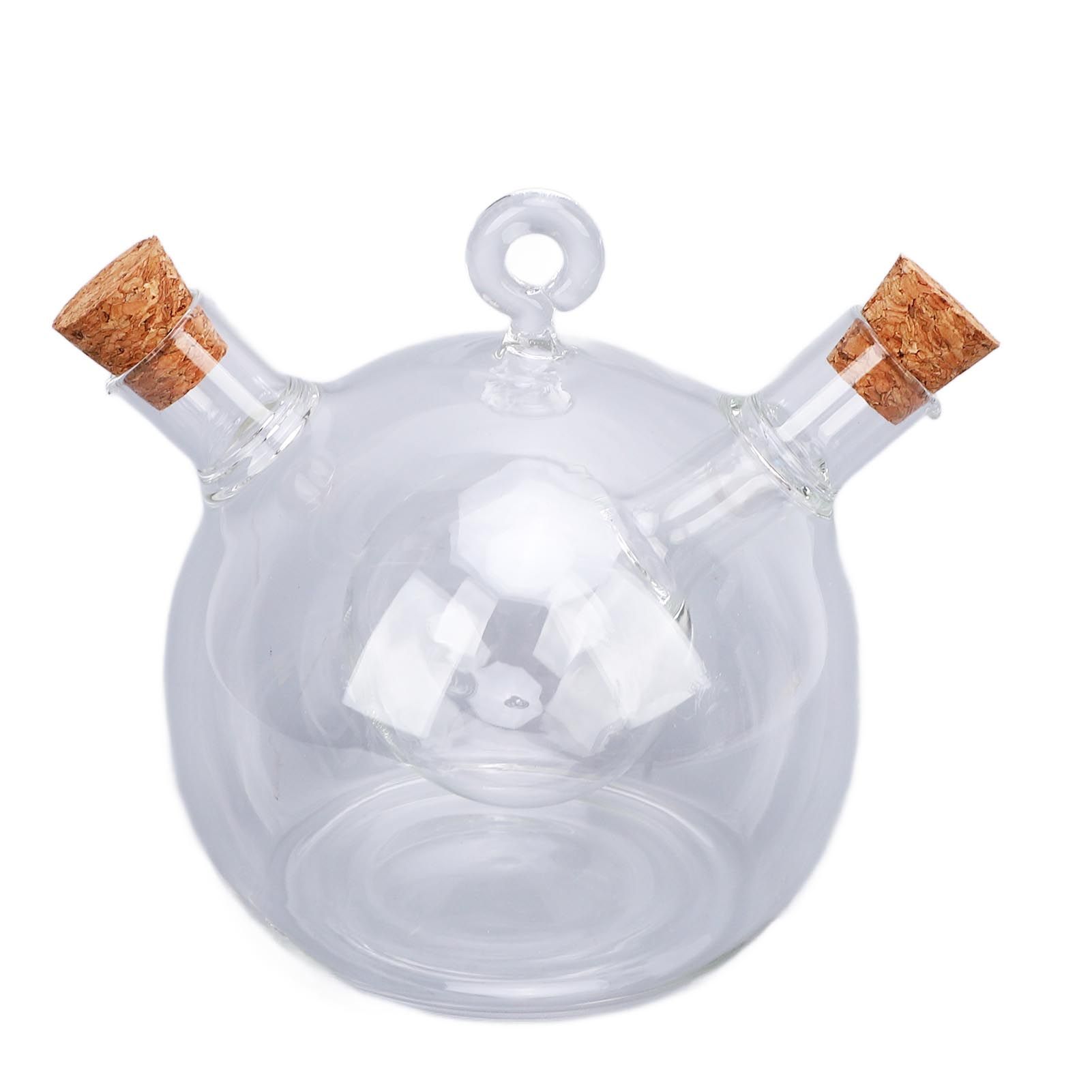 Olive Oil and Vinegar Dispenser 2 in 1 Glass Double Pourer Spout Oil and