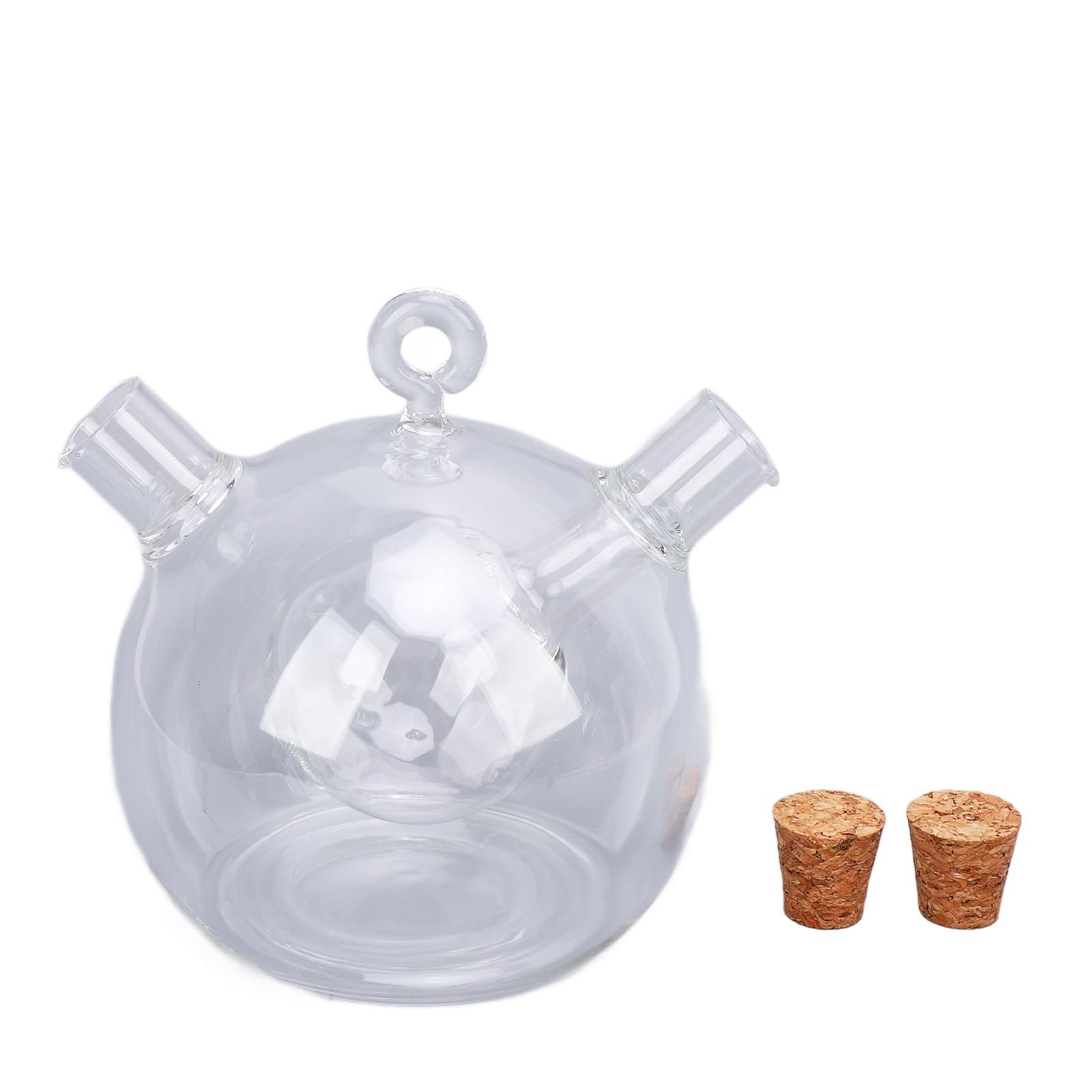 Olive Oil and Vinegar Dispenser 2 in 1 Glass Double Pourer Spout Oil and view 3
