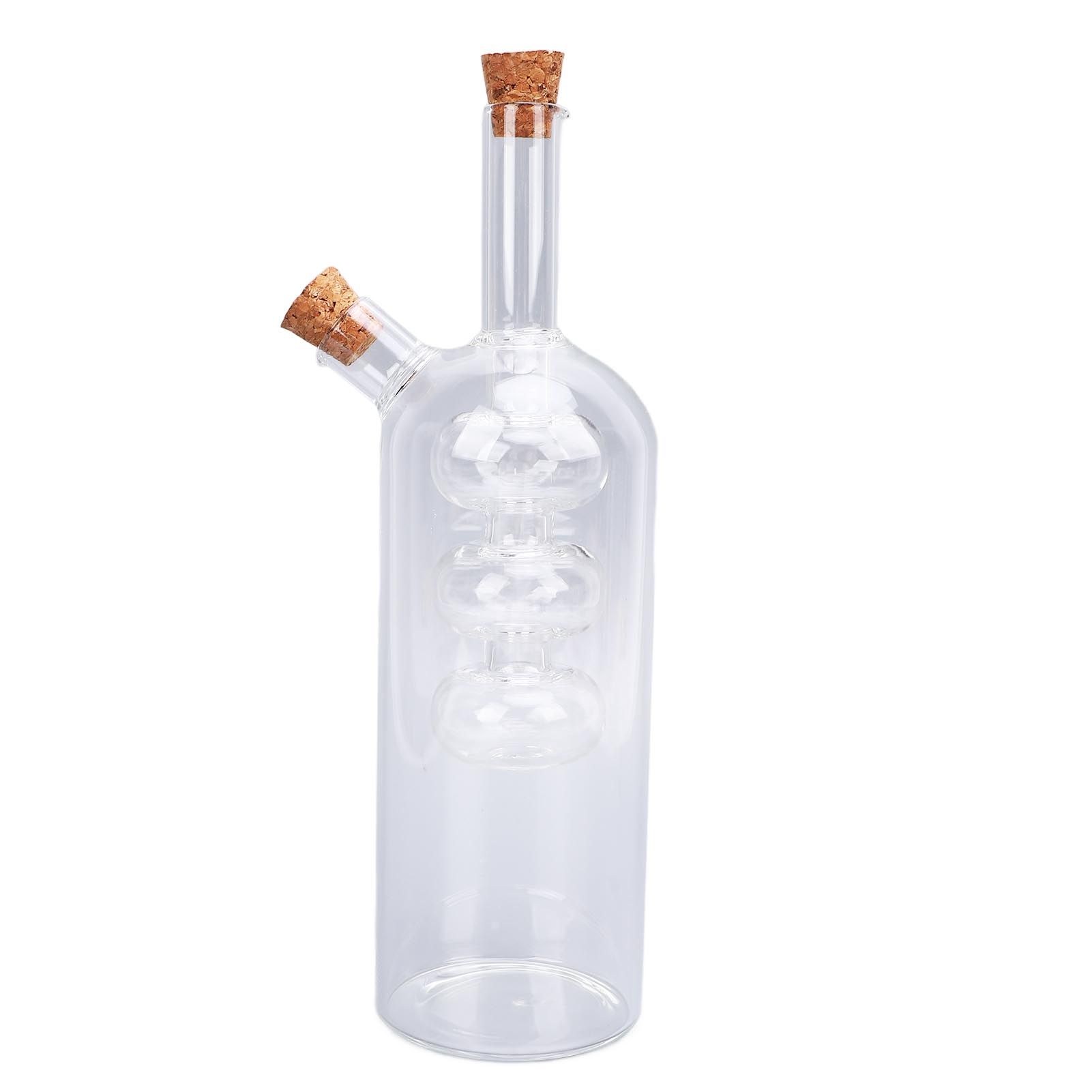Olive Oil and Vinegar Dispenser 2 in 1 Glass Double Pourer Spout Oil and