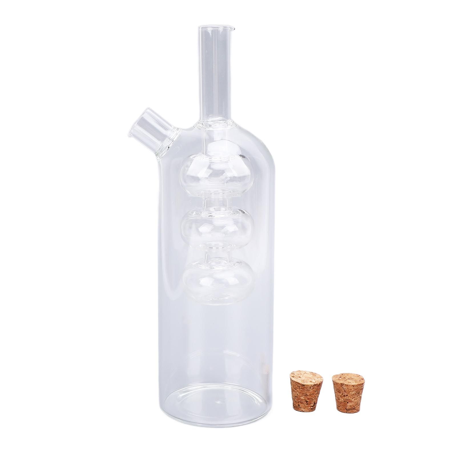 Olive Oil and Vinegar Dispenser 2 in 1 Glass Double Pourer Spout Oil and view 3