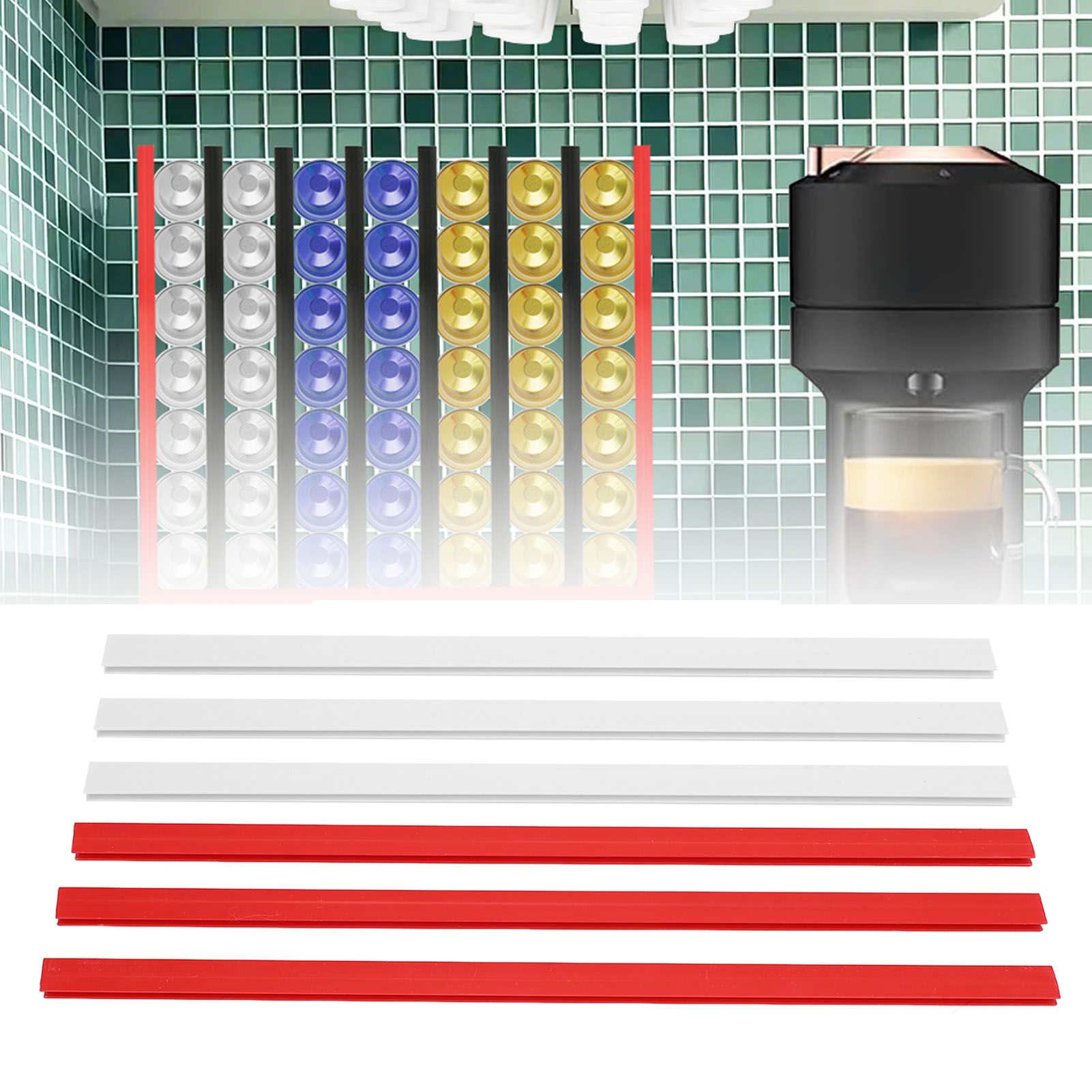 Coffee Pod Holder Wall Mount Under Cabinets Vertically Horizontally Storage view 11