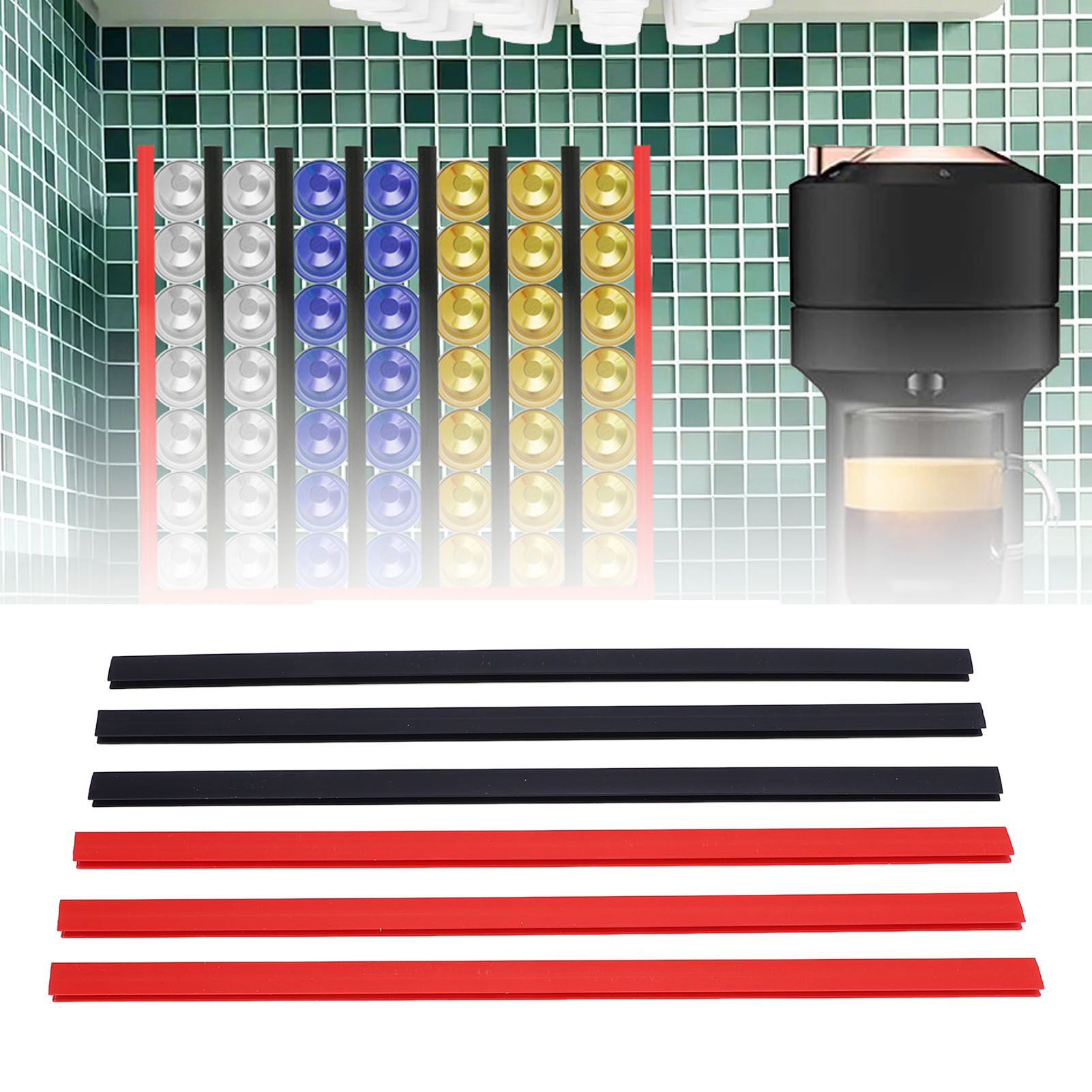 Coffee Pod Holder Wall Mount Under Cabinets Vertically Horizontally Storage view 11