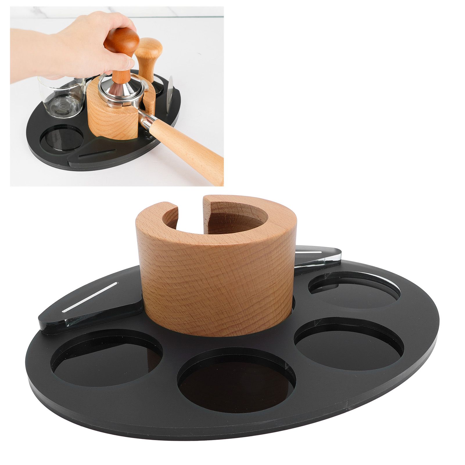 Coffee Tamping Station Organizer Coffee Portafilter Holder for 51mm 53mm 54mm view 12