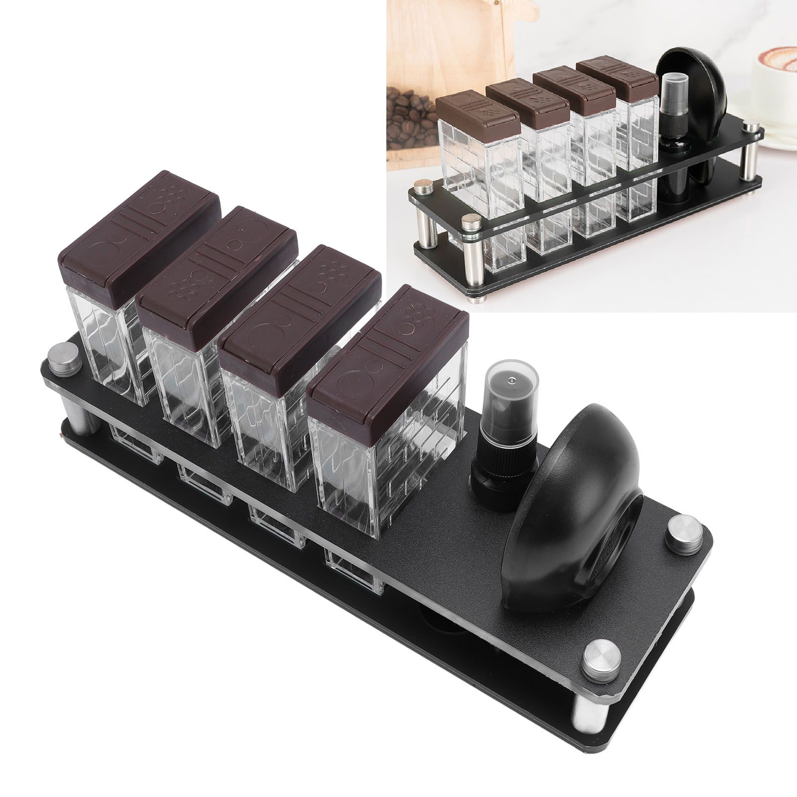 Coffee Bean Cellar with Stand Multifunctional Coffee Bean Dosing Cup and Spray view 12
