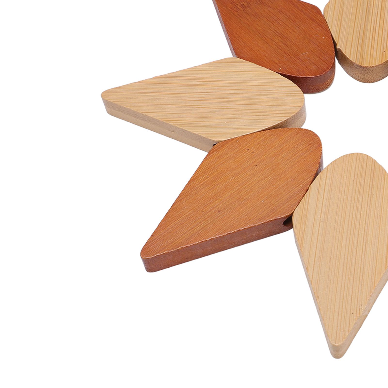 4pcs Wooden Trivets for Hot Dishes Pinwheels Shape Trivet Set with Stand view 2