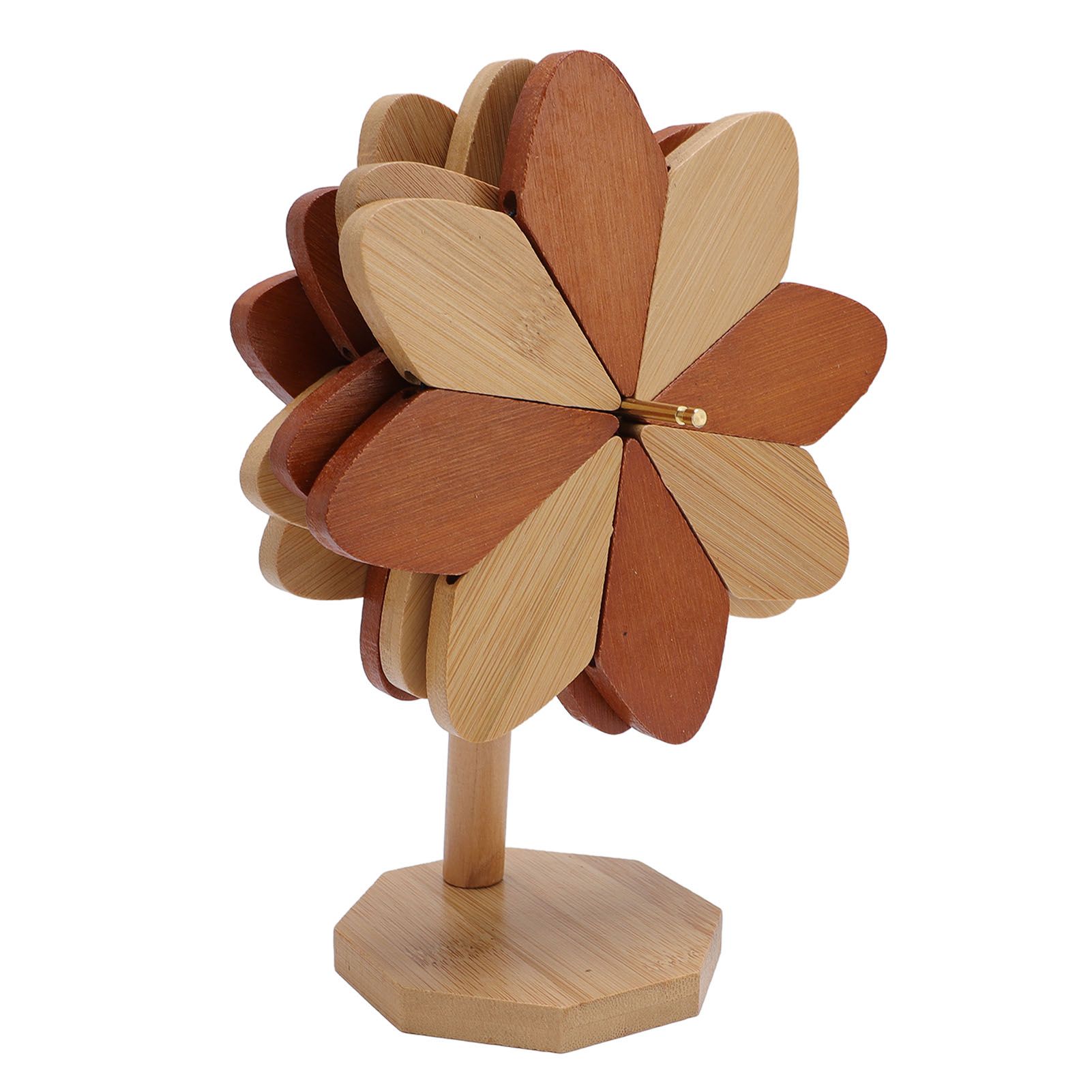 4pcs Wooden Trivets for Hot Dishes Pinwheels Shape Trivet Set with Stand view 4