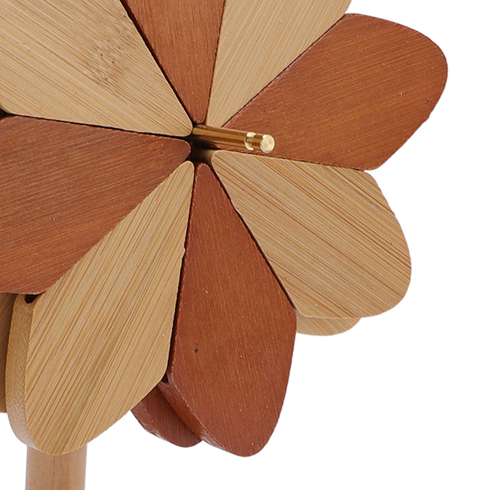 4pcs Wooden Trivets for Hot Dishes Pinwheels Shape Trivet Set with Stand view 7