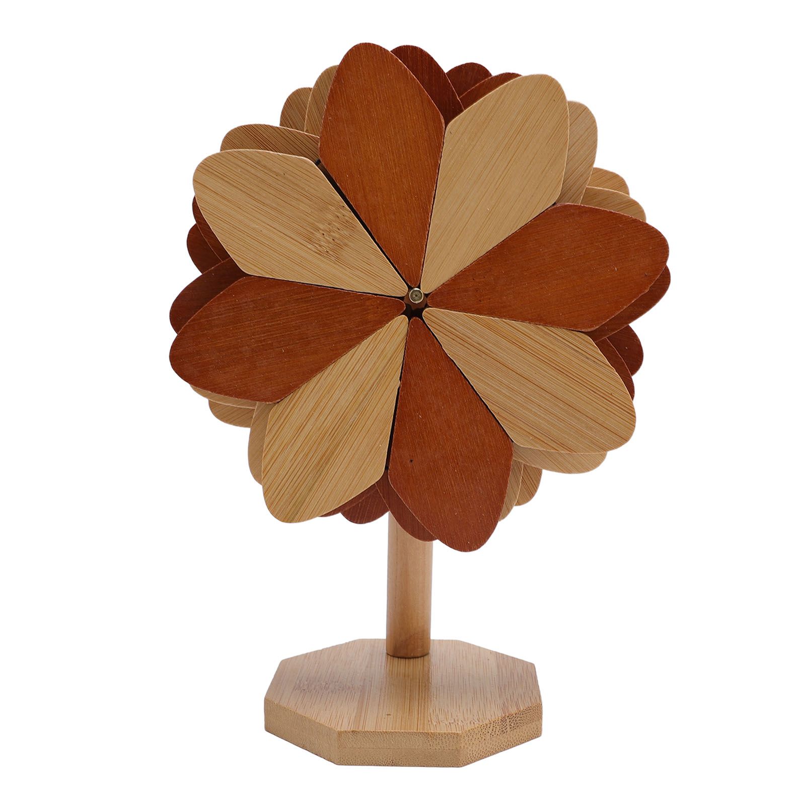 4pcs Wooden Trivets for Hot Dishes Pinwheels Shape Trivet Set with Stand view 8