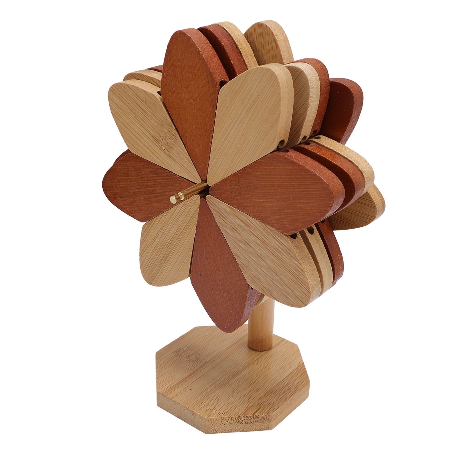 4pcs Wooden Trivets for Hot Dishes Pinwheels Shape Trivet Set with Stand view 9