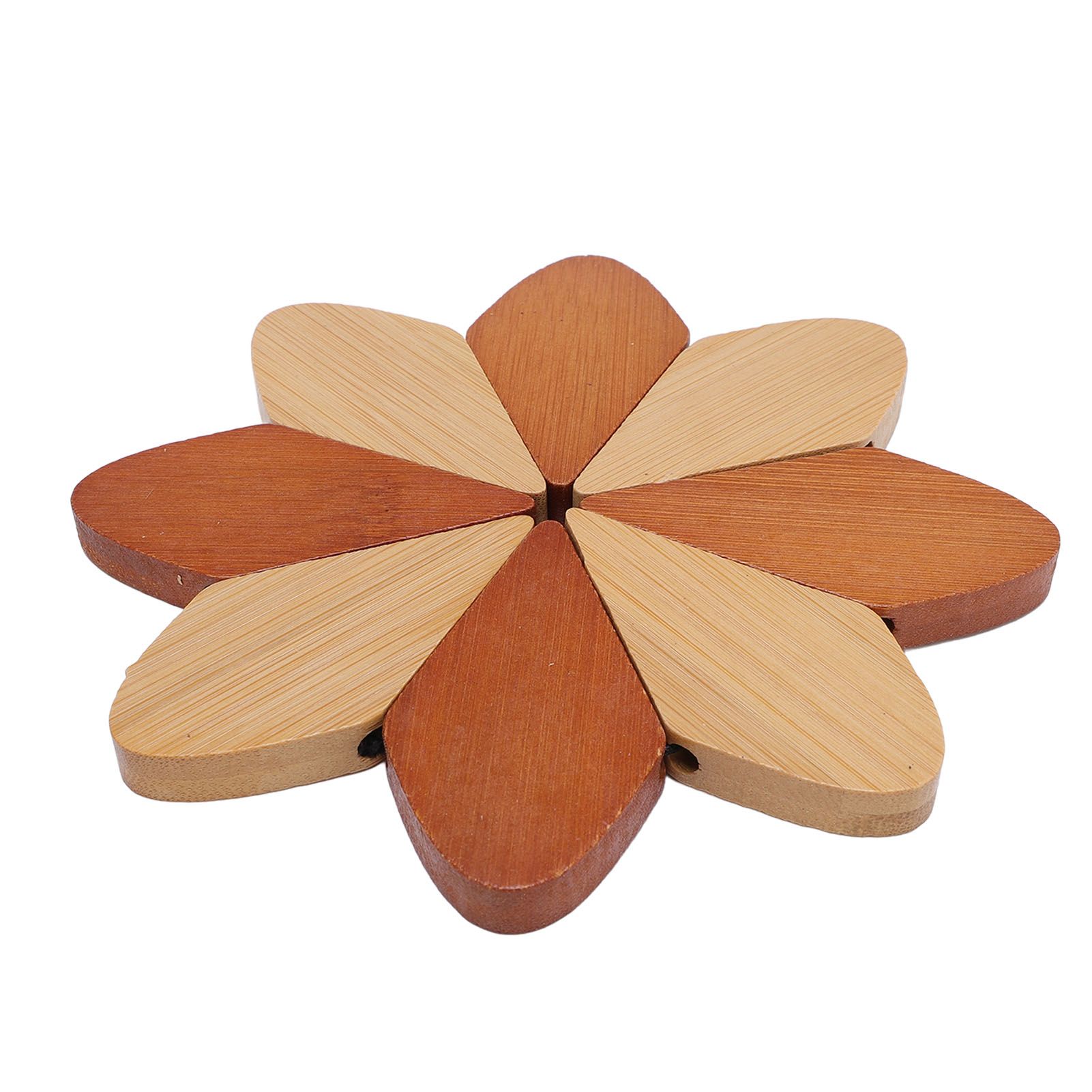 4pcs Wooden Trivets for Hot Dishes Pinwheels Shape Trivet Set with Stand view 11