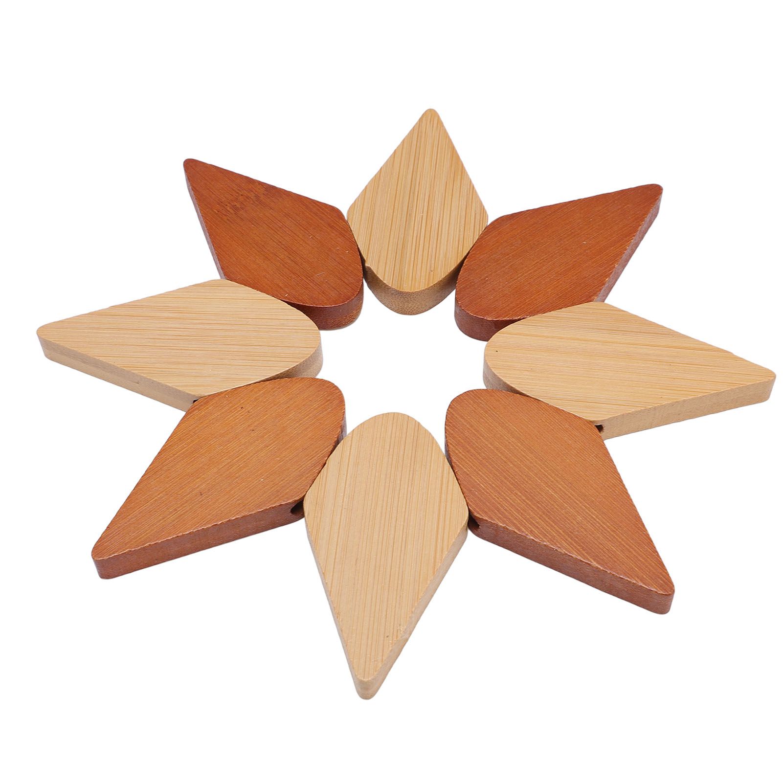 4pcs Wooden Trivets for Hot Dishes Pinwheels Shape Trivet Set with Stand view 12