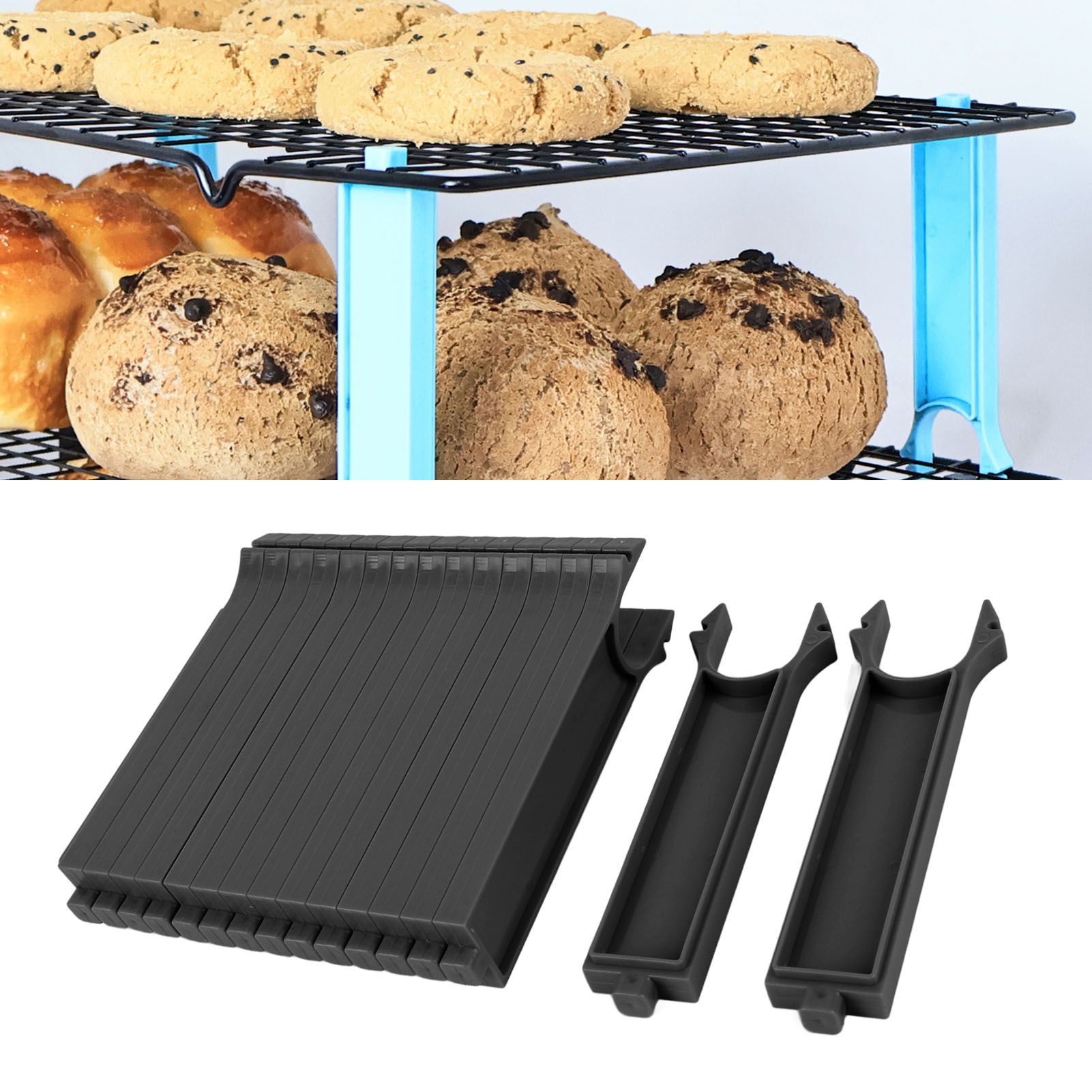 16pcs Wire Cooling Rack Stacker Baking Tray Stackers Space Saving Reusable view 11