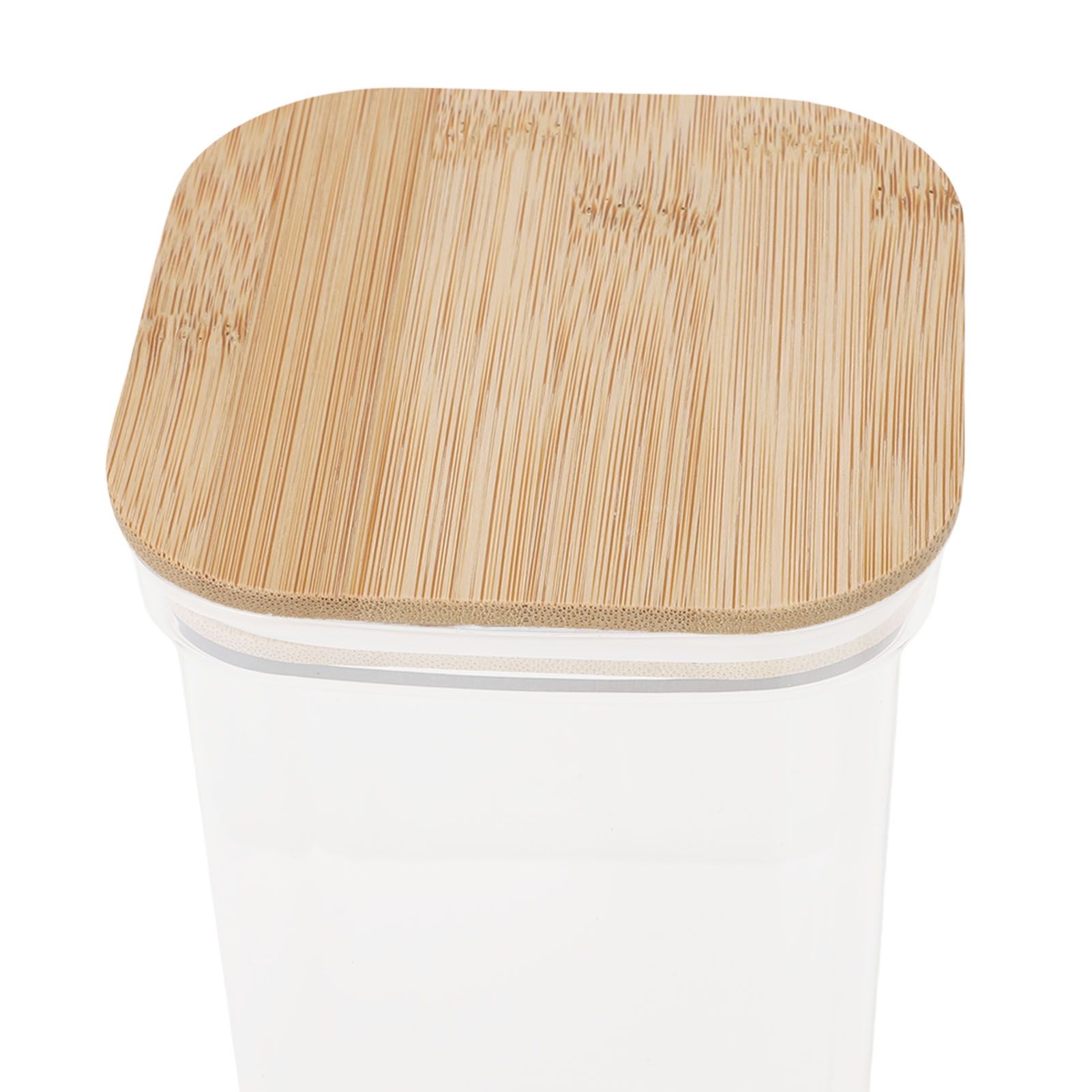 Food Storage Jars Plastic Airtight Containers with Bambusoideae Lids Kitchen view 2
