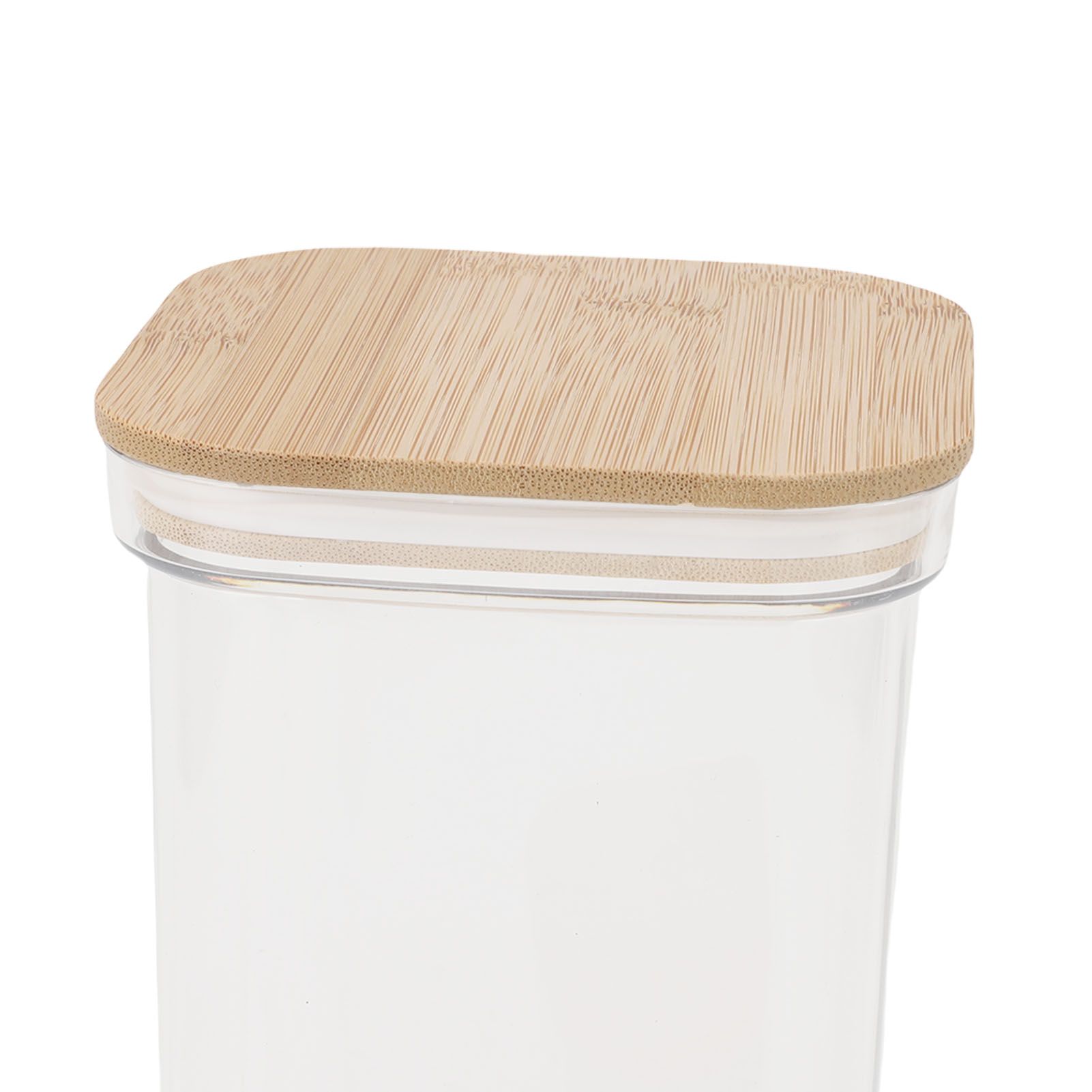 Food Storage Jars Plastic Airtight Containers with Bambusoideae Lids Kitchen view 7