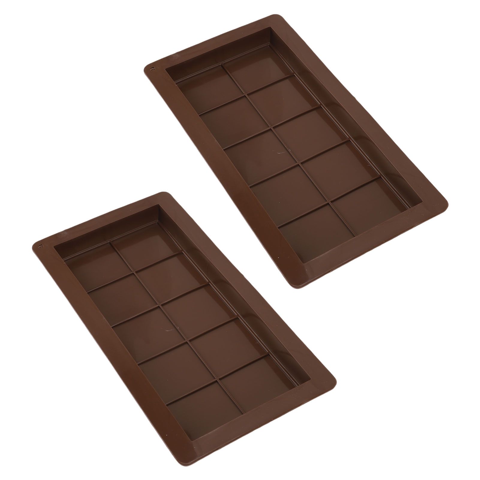 2PCS Chocolate Bar Mold Soft Silicone Reusable Rectangle Grid Chocolate Baking view 11