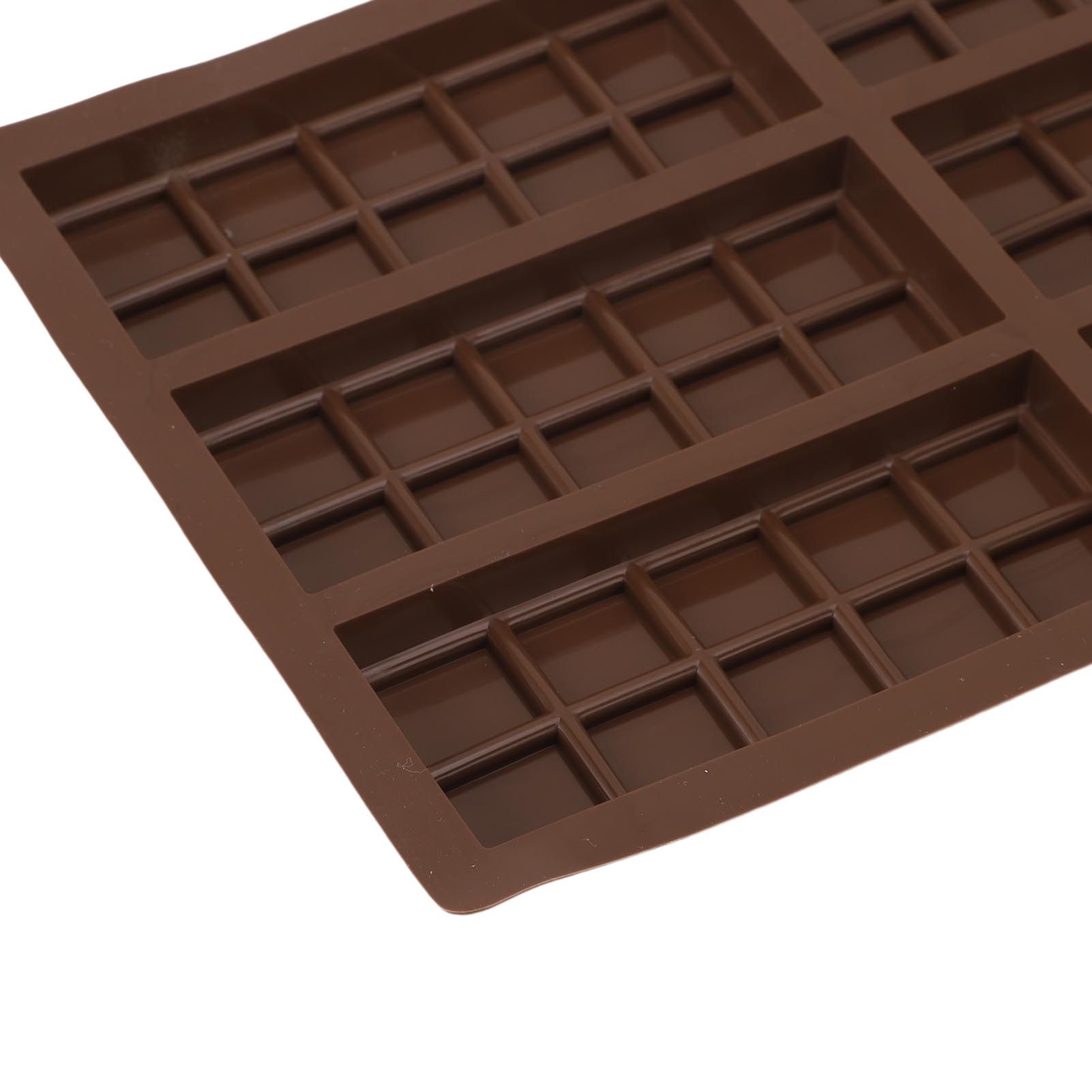 2PCS Chocolate Bar Mold Soft Silicone Reusable Rectangle Grid Chocolate Baking view 2