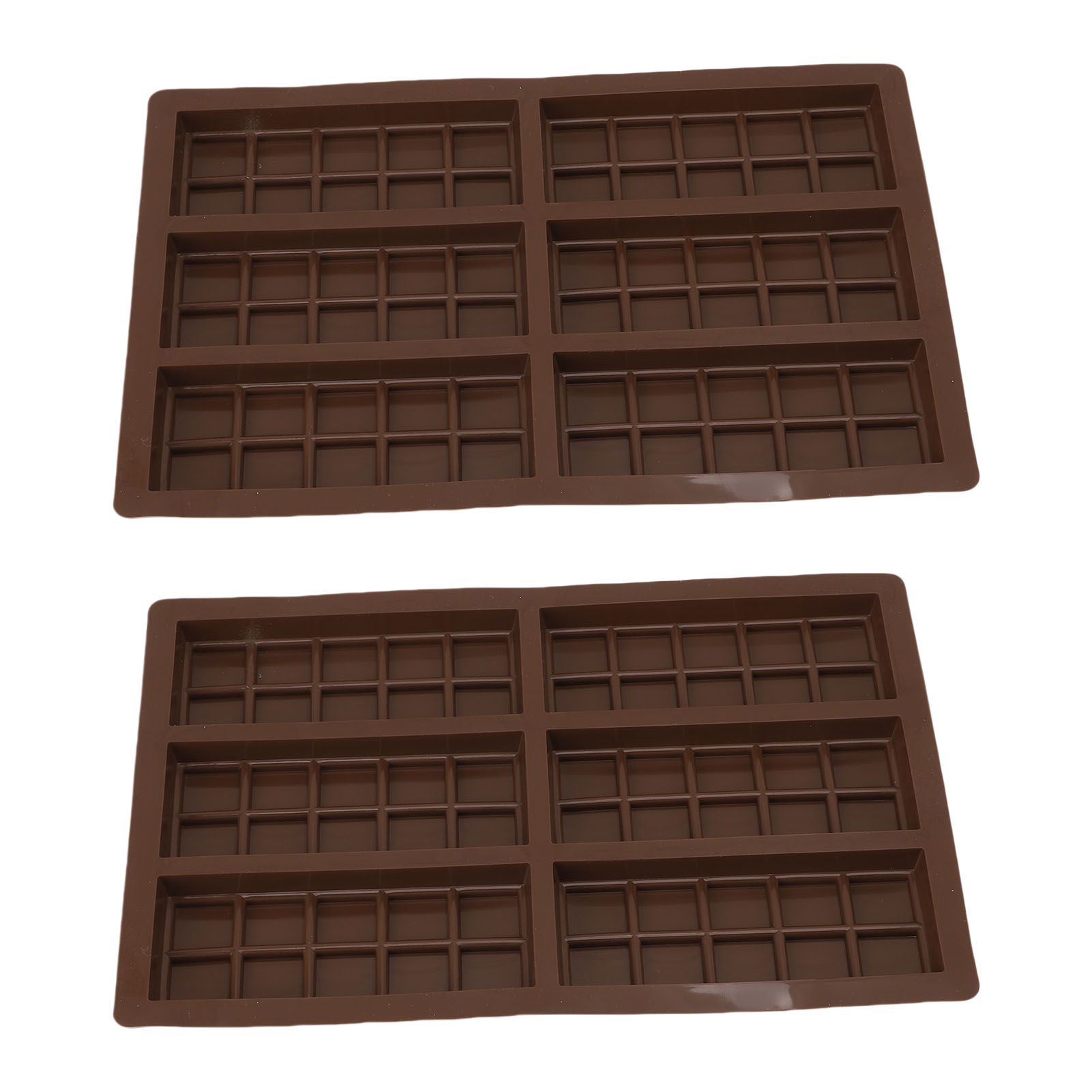 2PCS Chocolate Bar Mold Soft Silicone Reusable Rectangle Grid Chocolate Baking view 3