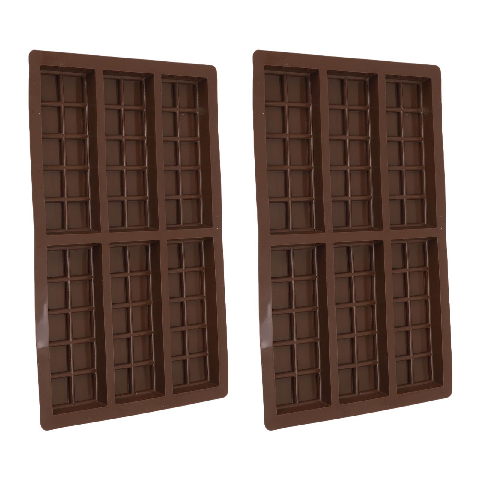 2PCS Chocolate Bar Mold Soft Silicone Reusable Rectangle Grid Chocolate Baking view 4