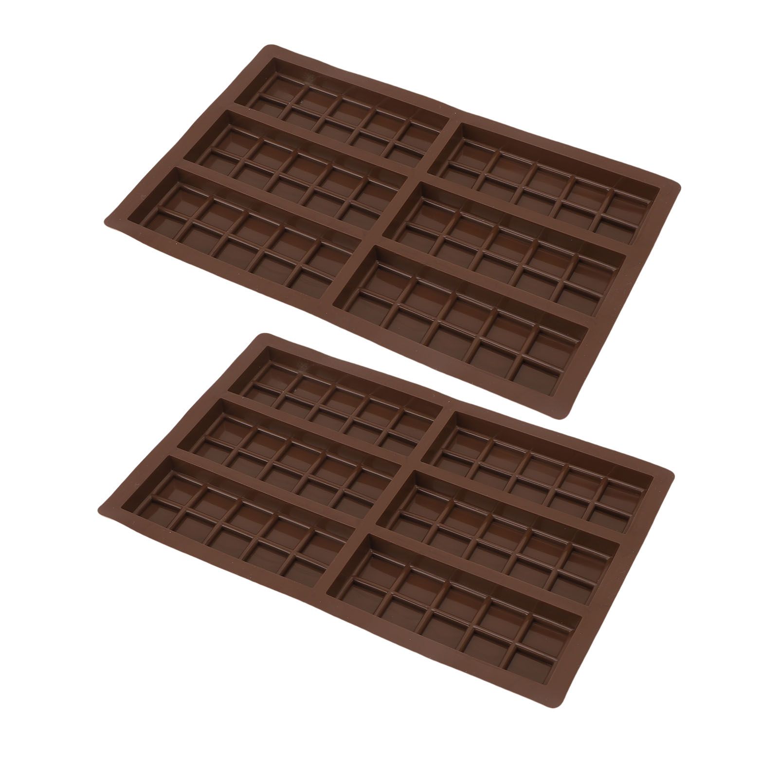 2PCS Chocolate Bar Mold Soft Silicone Reusable Rectangle Grid Chocolate Baking view 12