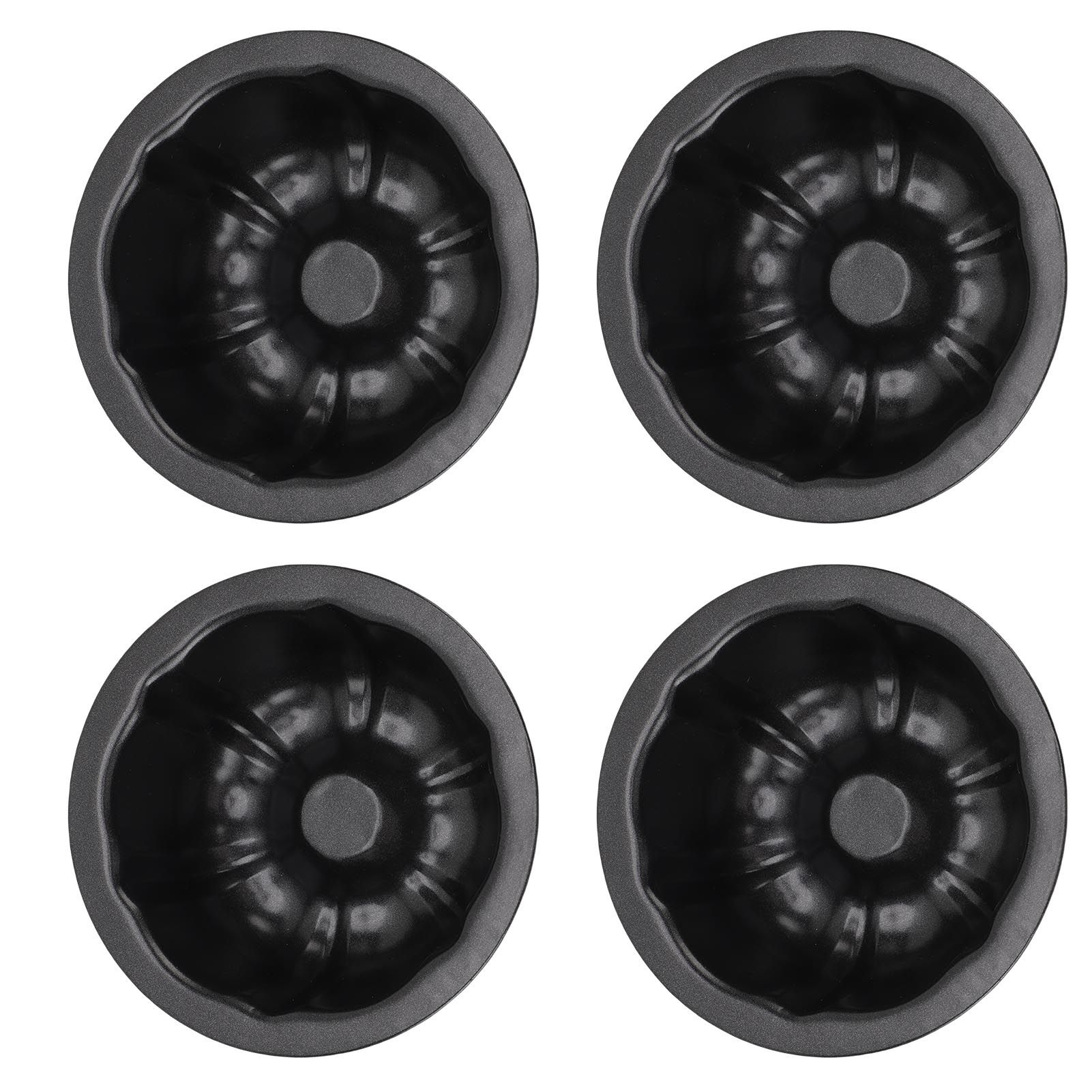4Pcs Mini Flan Mold Round Pudding Baking Nonstick 4in Pumpkin Cake Pans for Bakery