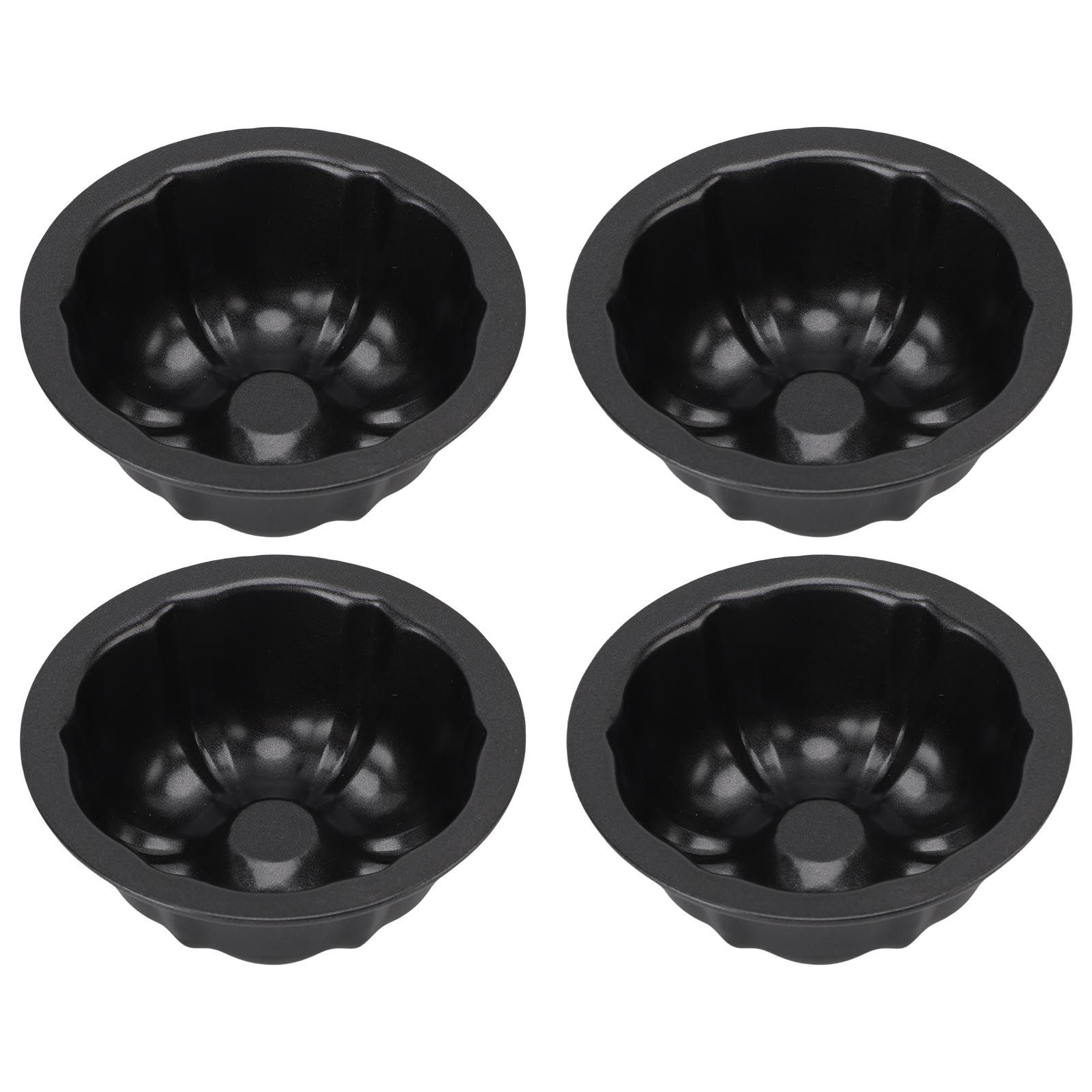 4Pcs Mini Flan Mold Round Pudding Baking Nonstick 4in Pumpkin Cake Pans for Bakery view 3