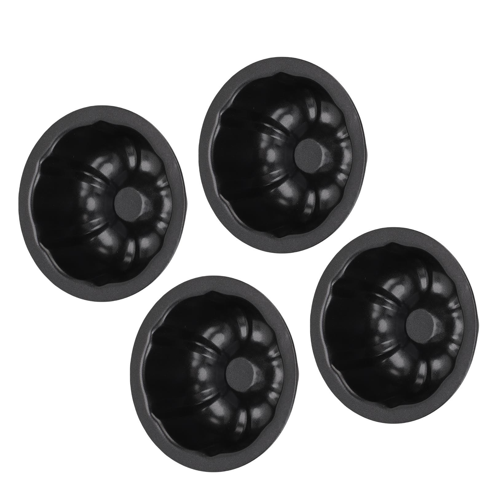 4Pcs Mini Flan Mold Round Pudding Baking Nonstick 4in Pumpkin Cake Pans for Bakery view 4