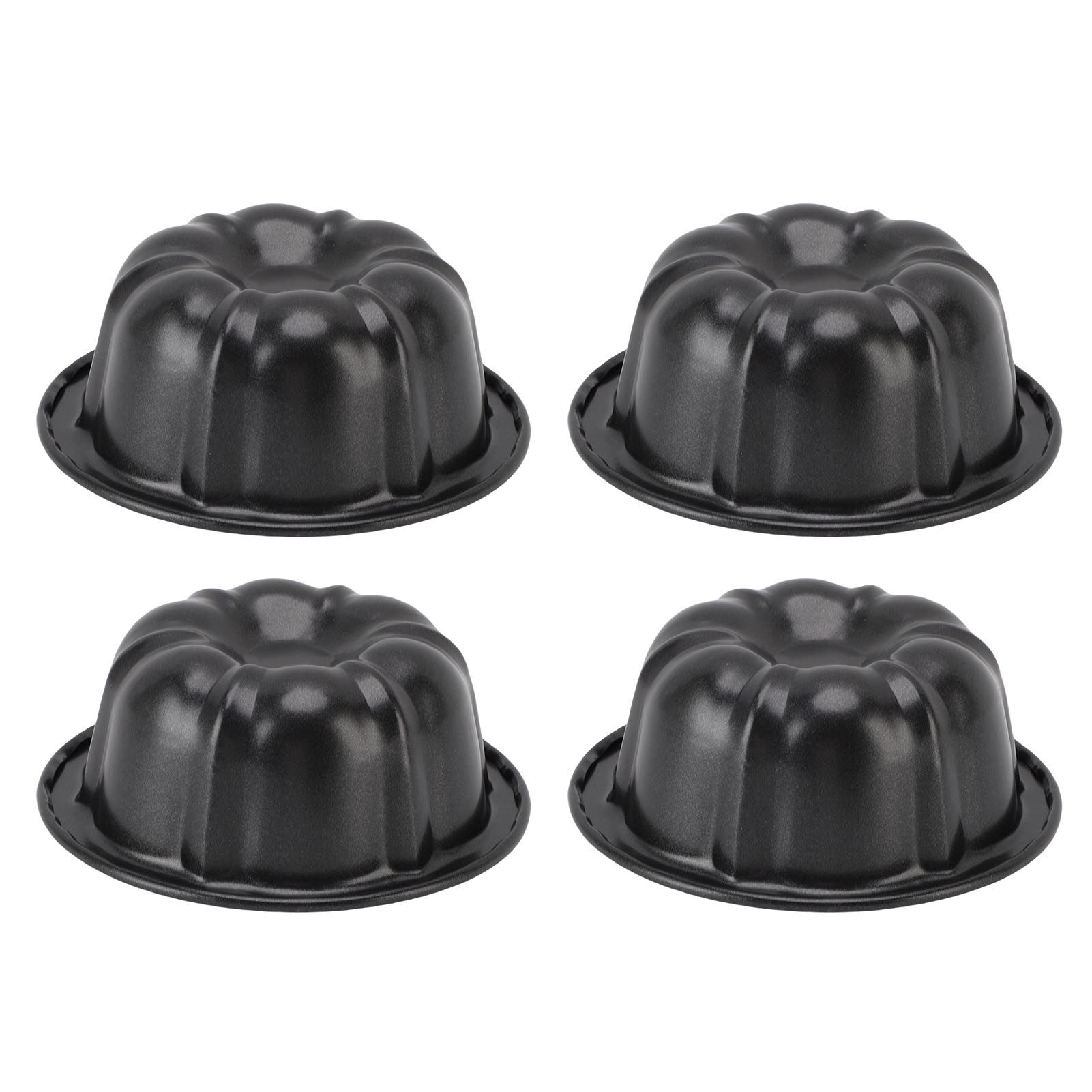 4Pcs Mini Flan Mold Round Pudding Baking Nonstick 4in Pumpkin Cake Pans for Bakery view 6