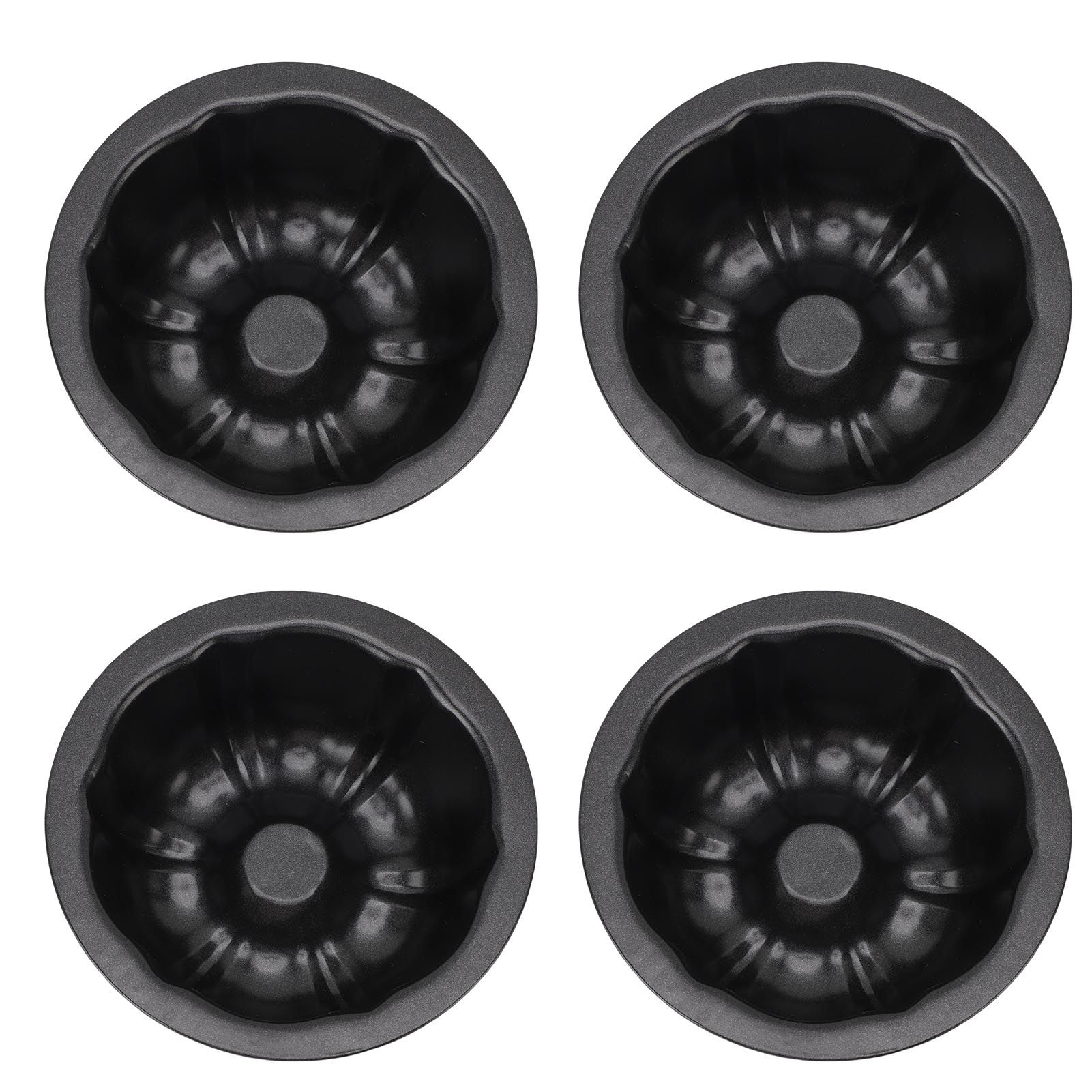 4Pcs Mini Flan Mold Round Pudding Baking Nonstick 4in Pumpkin Cake Pans for Bakery view 8