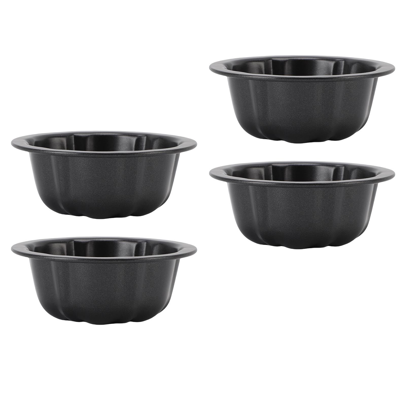 4Pcs Mini Flan Mold Round Pudding Baking Nonstick 4in Pumpkin Cake Pans for Bakery view 11