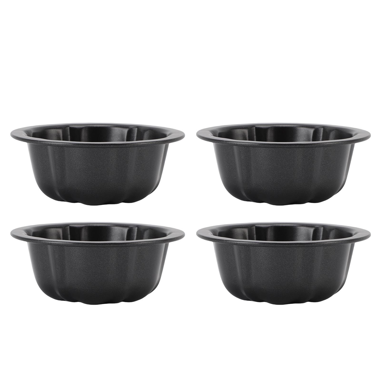 4Pcs Mini Flan Mold Round Pudding Baking Nonstick 4in Pumpkin Cake Pans for Bakery view 12