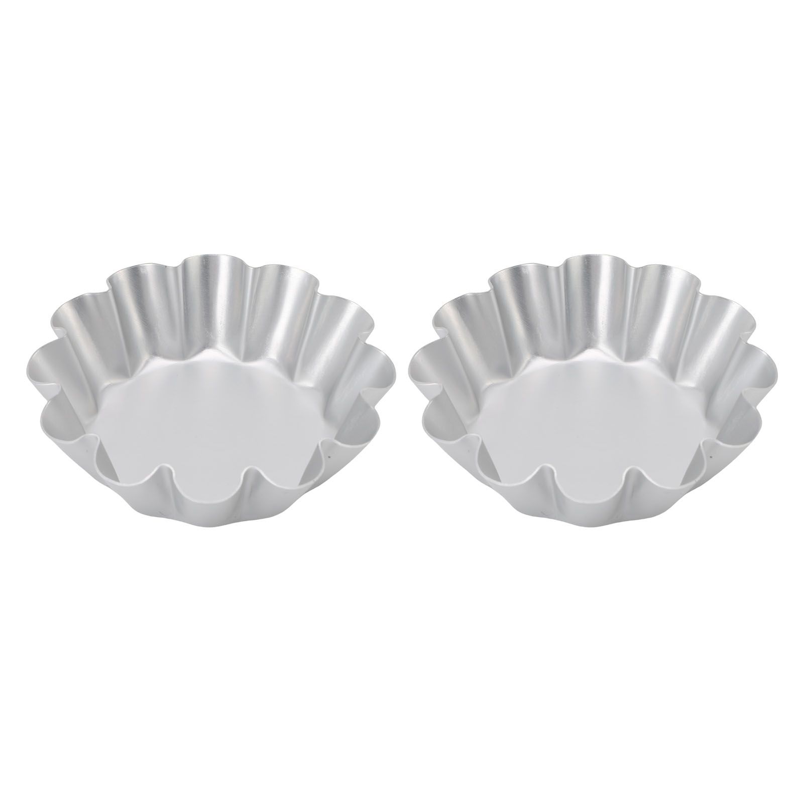 2Pcs Tart Mold Aluminum Alloy Flower Shaped Non Stick Baking Mould for Bread view 3