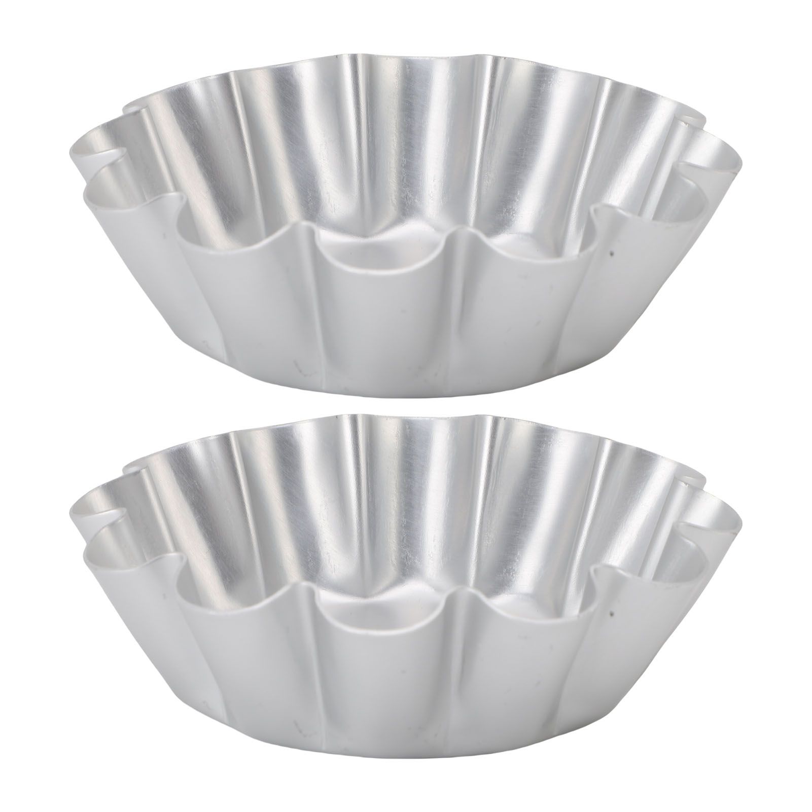 2Pcs Tart Mold Aluminum Alloy Flower Shaped Non Stick Baking Mould for Bread view 4