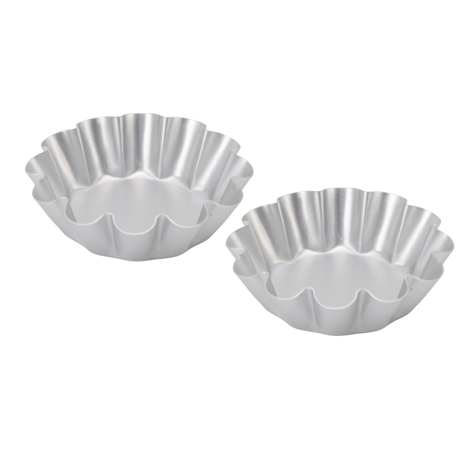 2Pcs Tart Mold Aluminum Alloy Flower Shaped Non Stick Baking Mould for Bread view 6