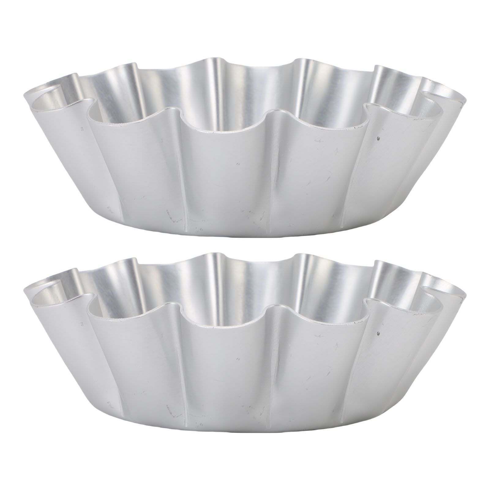 2Pcs Tart Mold Aluminum Alloy Flower Shaped Non Stick Baking Mould for Bread view 7