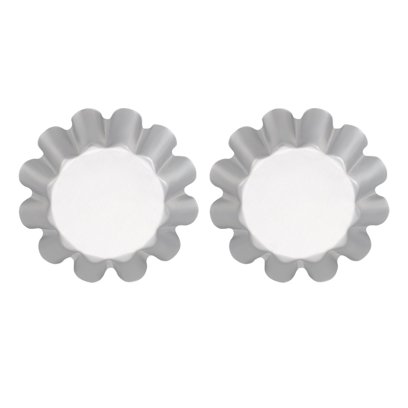 2Pcs Tart Mold Aluminum Alloy Flower Shaped Non Stick Baking Mould for Bread view 9