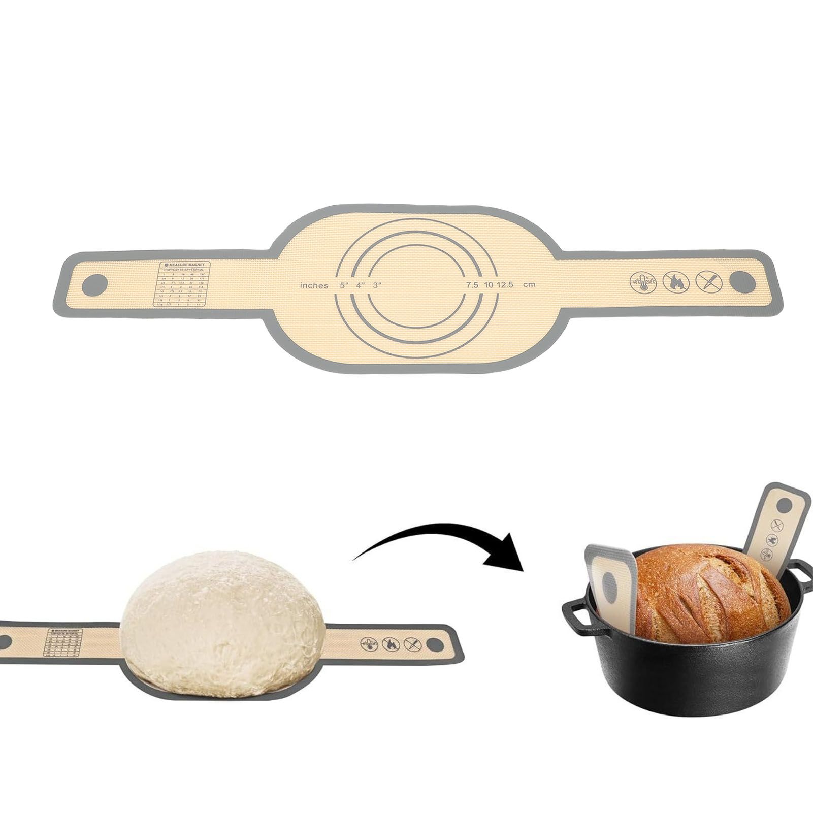 Silicone Bread Sling Reusable Bread Baking Mat Non Stick Oil Proof Silicone view 12