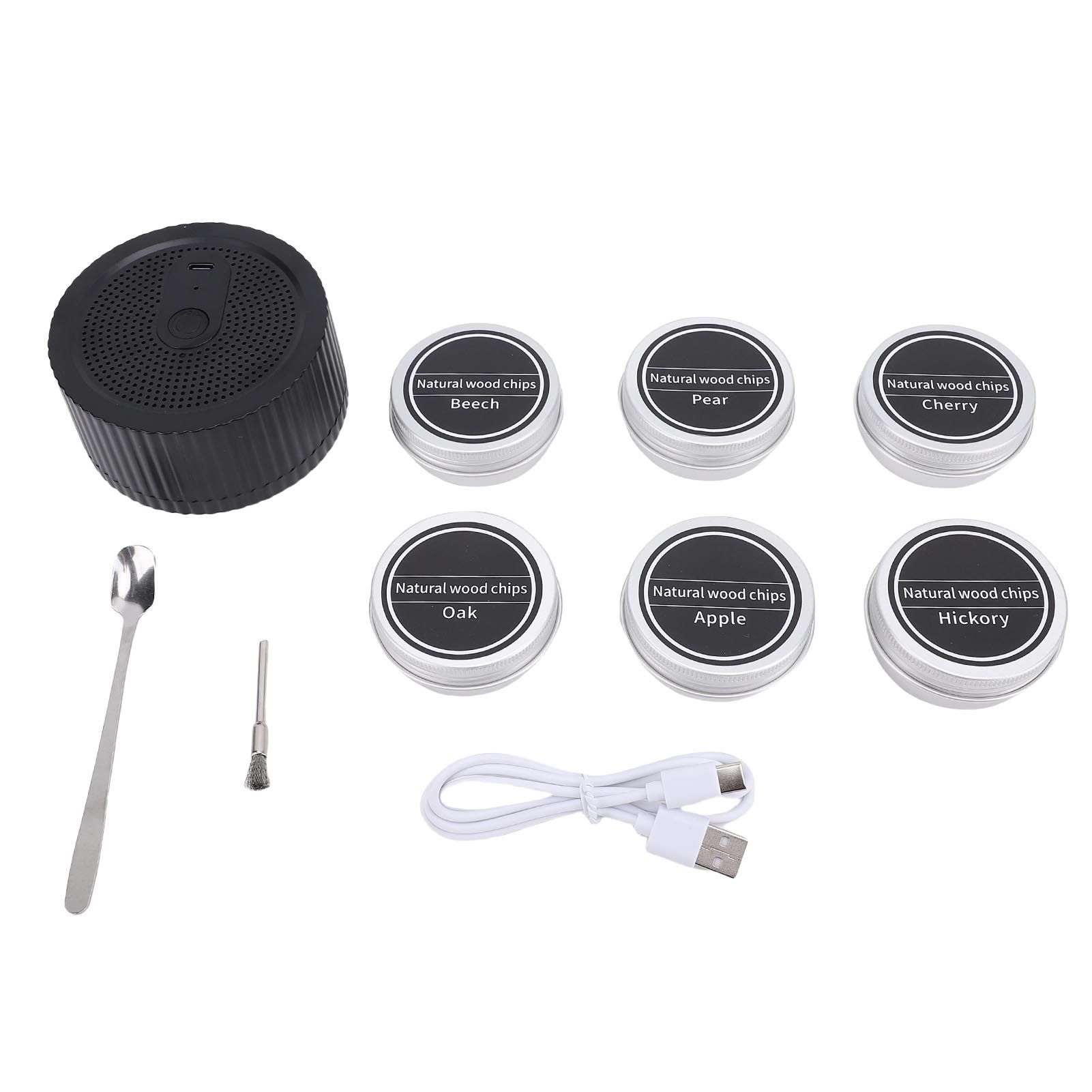 Electric Whiskey Smoker Kit Rechargeable Cocktail Smoker with 6 Boxes Wood view 3