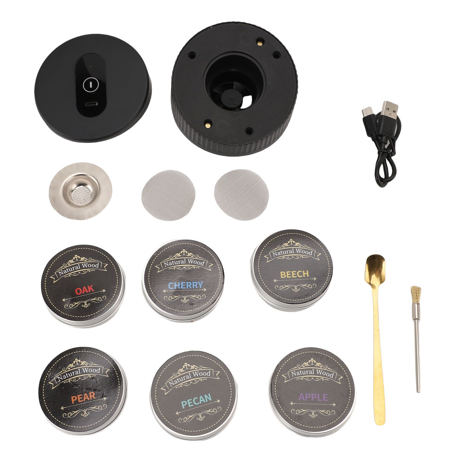Electric Cocktail Smoker Kit with Wood Chips Rechargeable Whiskey Drink Smoker view 3