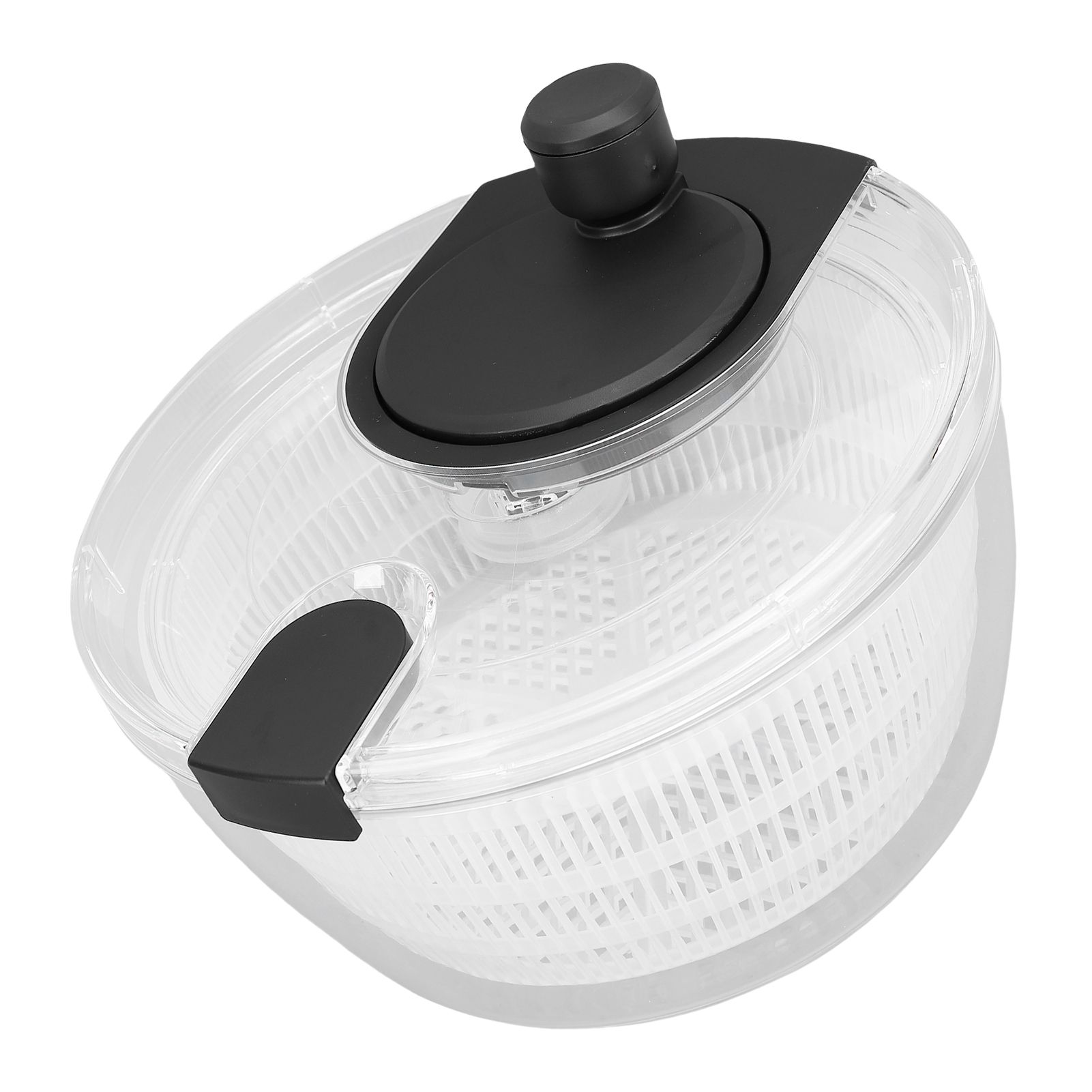 Manual Salad Dehydrator Transparent Plastic Hand Crank Vegetable Washer Dryer — image 1