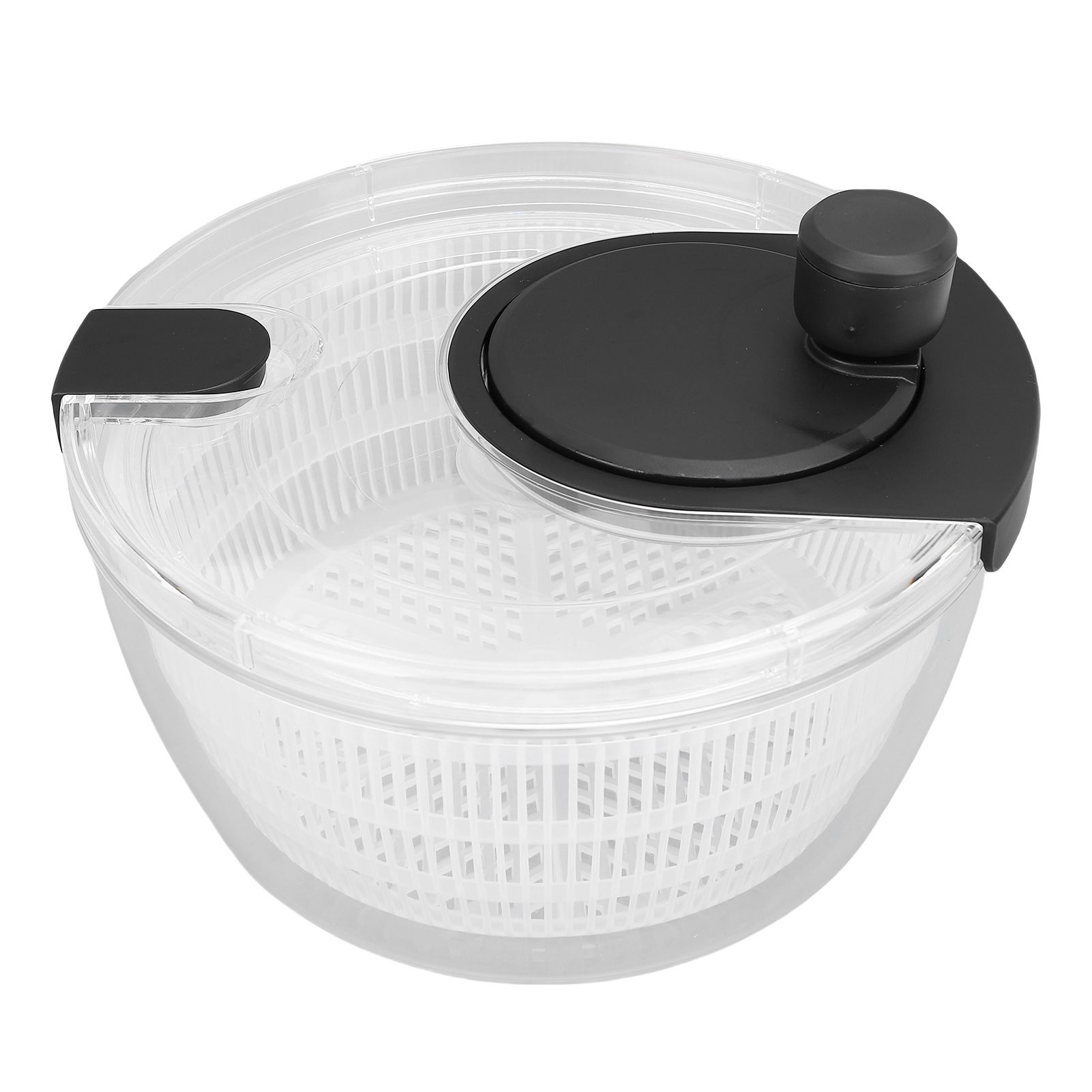 Manual Salad Dehydrator Transparent Plastic Hand Crank Vegetable Washer Dryer view 3