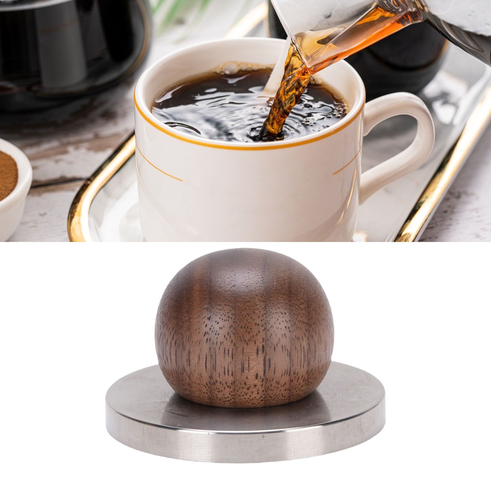 Mini Coffee Tamper with Wooden Handle 304 Stainless Steel Coffee Ground Press view 11