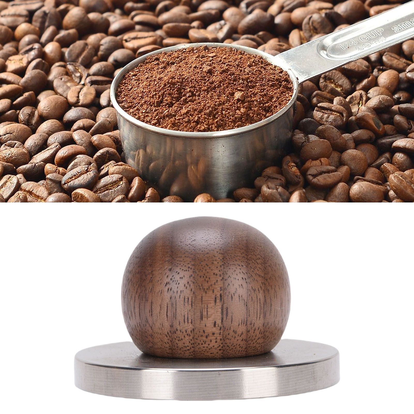 Mini Coffee Tamper with Wooden Handle 304 Stainless Steel Coffee Ground Press view 12