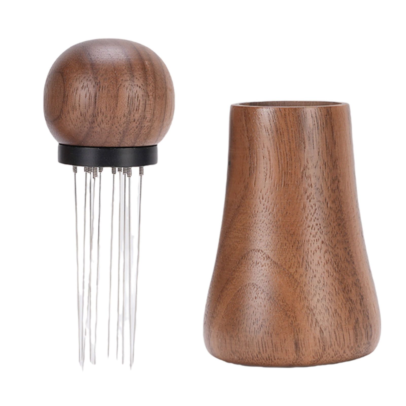 Needle Type Coffee Distributor Stainless Steel Walnut Wood Coffee Tamper for view 9