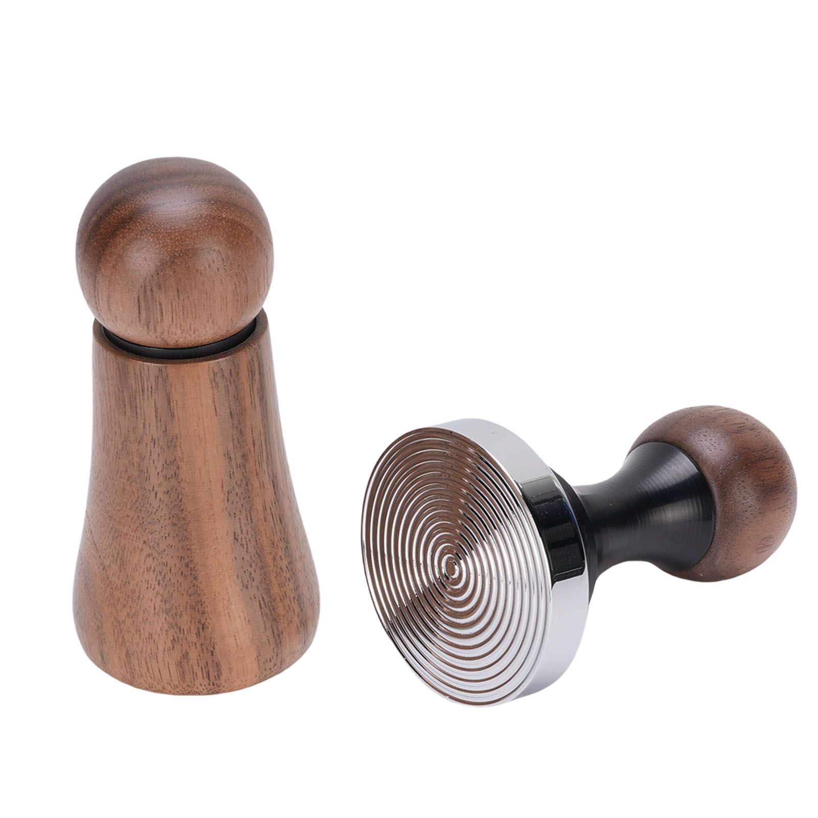 Needle Type Coffee Distributor Stainless Steel Walnut Wood Coffee Tamper for