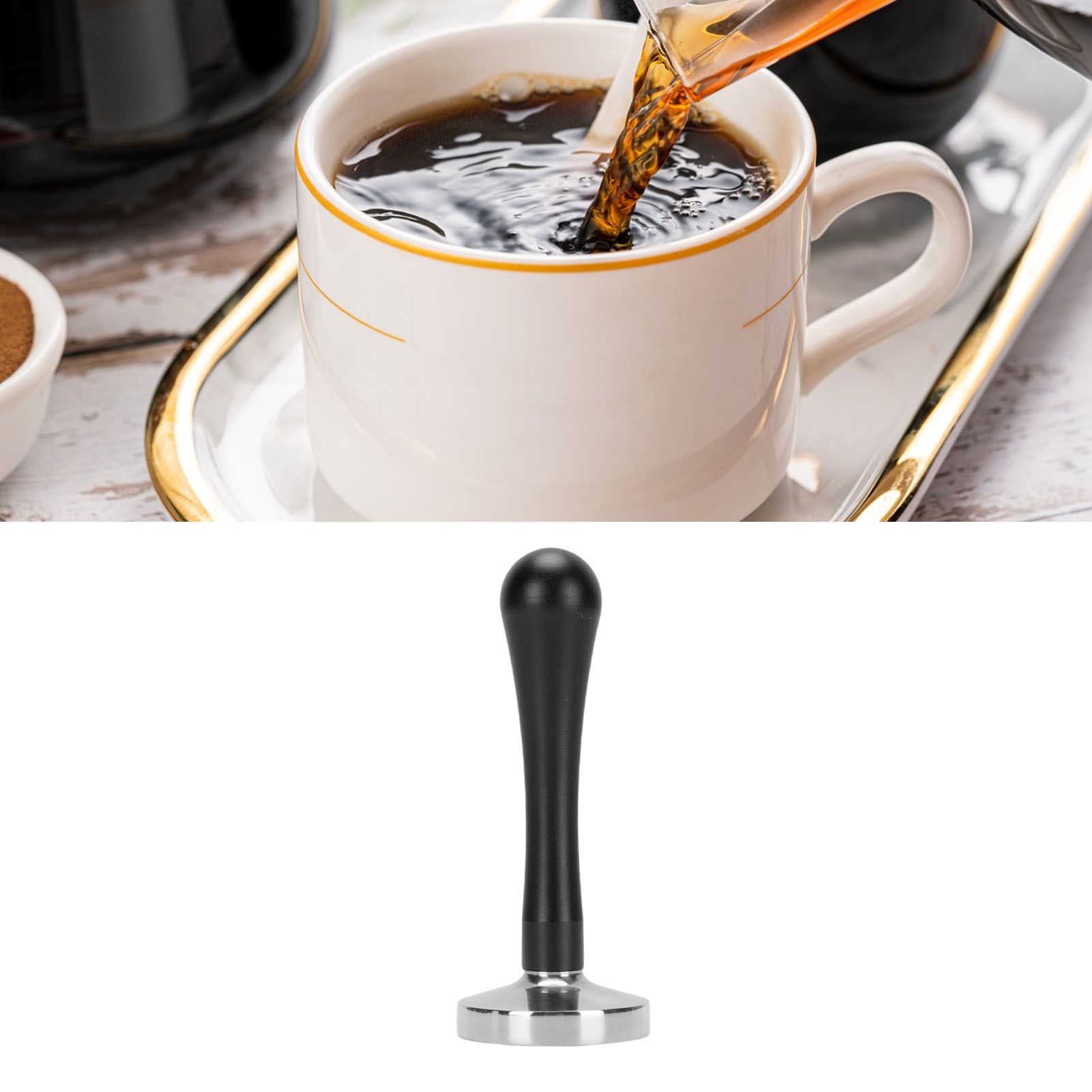 Stainless Steel Coffee Tamper Flat Bottom Coffee Grounds Press Tamping Tool view 11