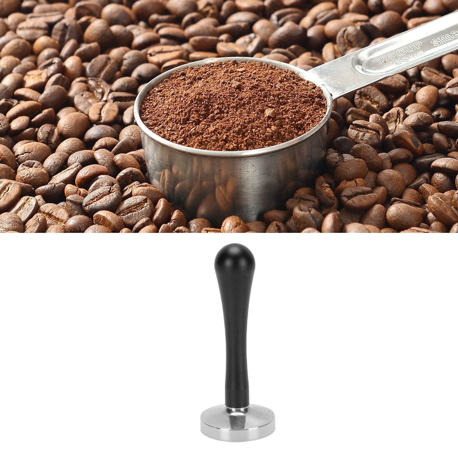 Stainless Steel Coffee Tamper Flat Bottom Coffee Grounds Press Tamping Tool view 12