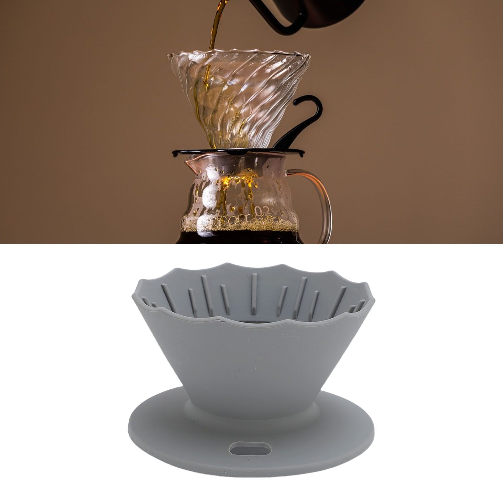 Pour Over Coffee Dripper Food Grade Silicone Folding Portable Hand Brewed view 12