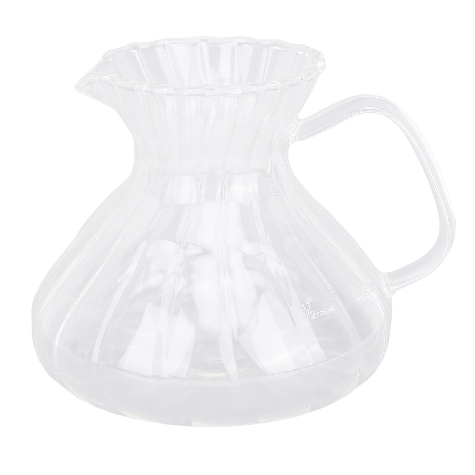 Coffee Server Glass 500ml Transparent Heat Proof Pour Over Coffee Pot for Home view 3