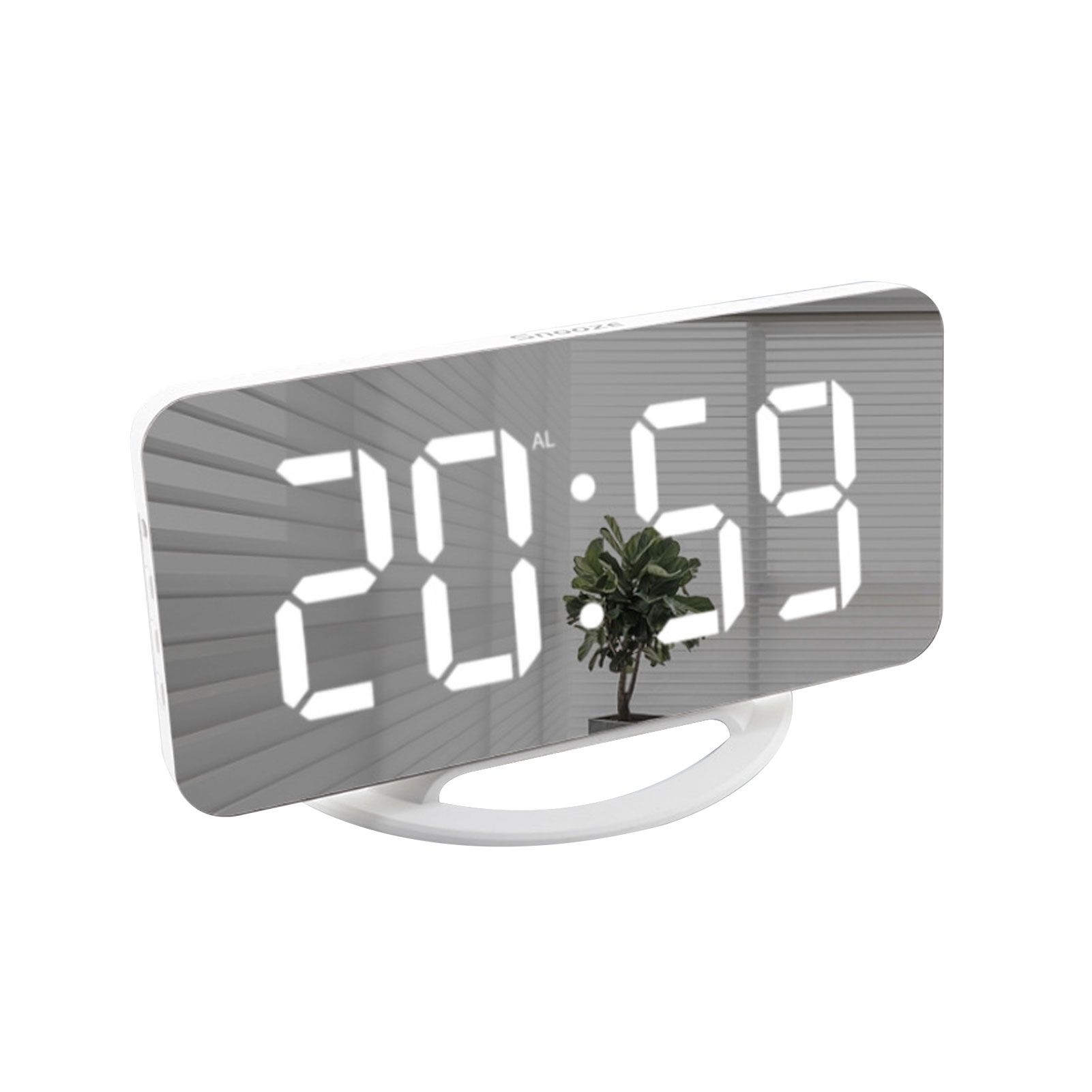 LED-RGB Colorful Digital Alarm Clock with Mirror Large Display 2 USB Chagring view 6